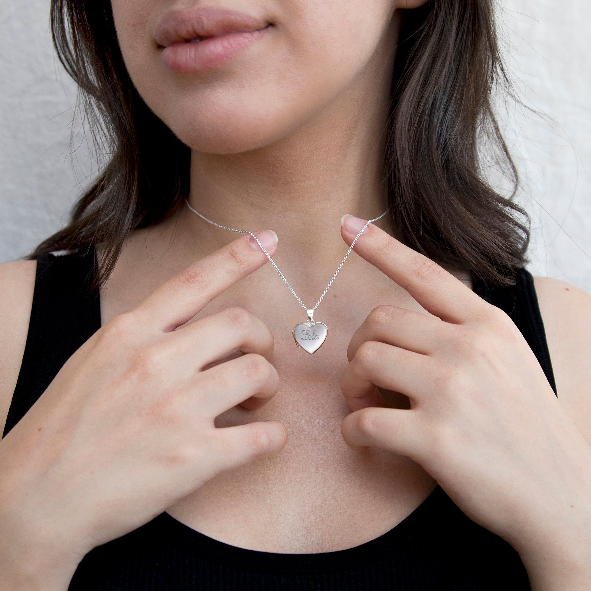 Personalised Sterling Silver Heart Locket Necklace