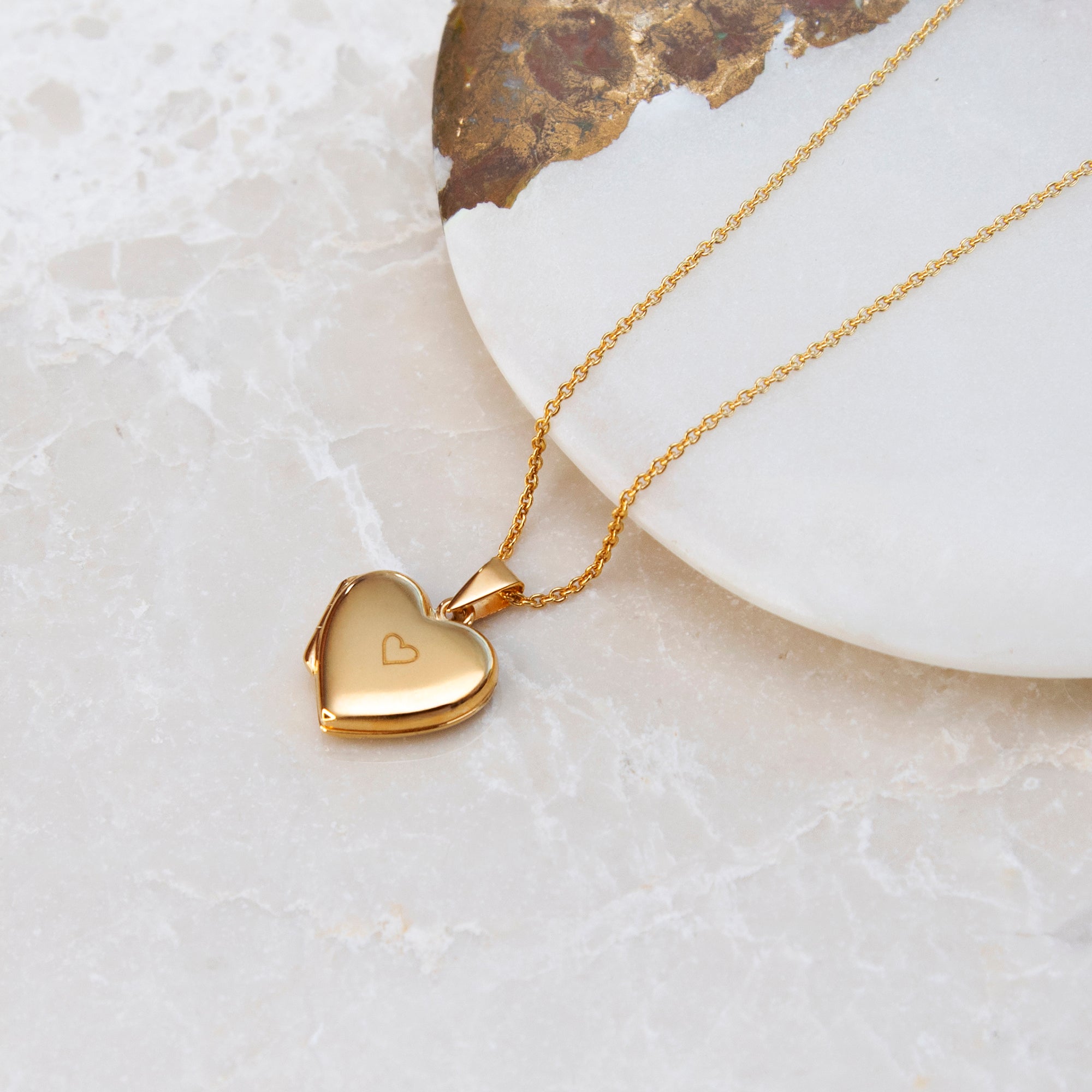 Personalised 18ct Yellow Gold Plated Heart Locket Necklace