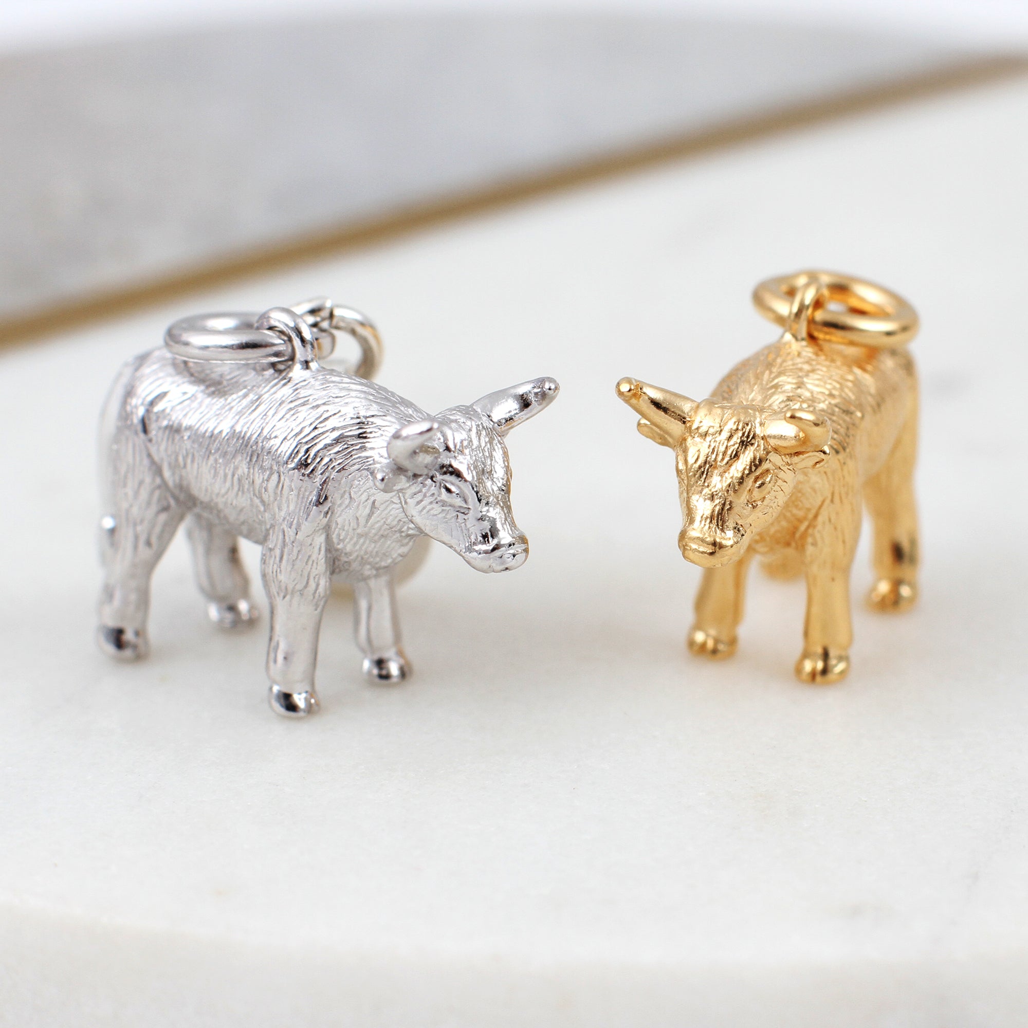 Sterling Silver or 18ct Yellow Gold Plated Chinese Zodiac Ox Charm
