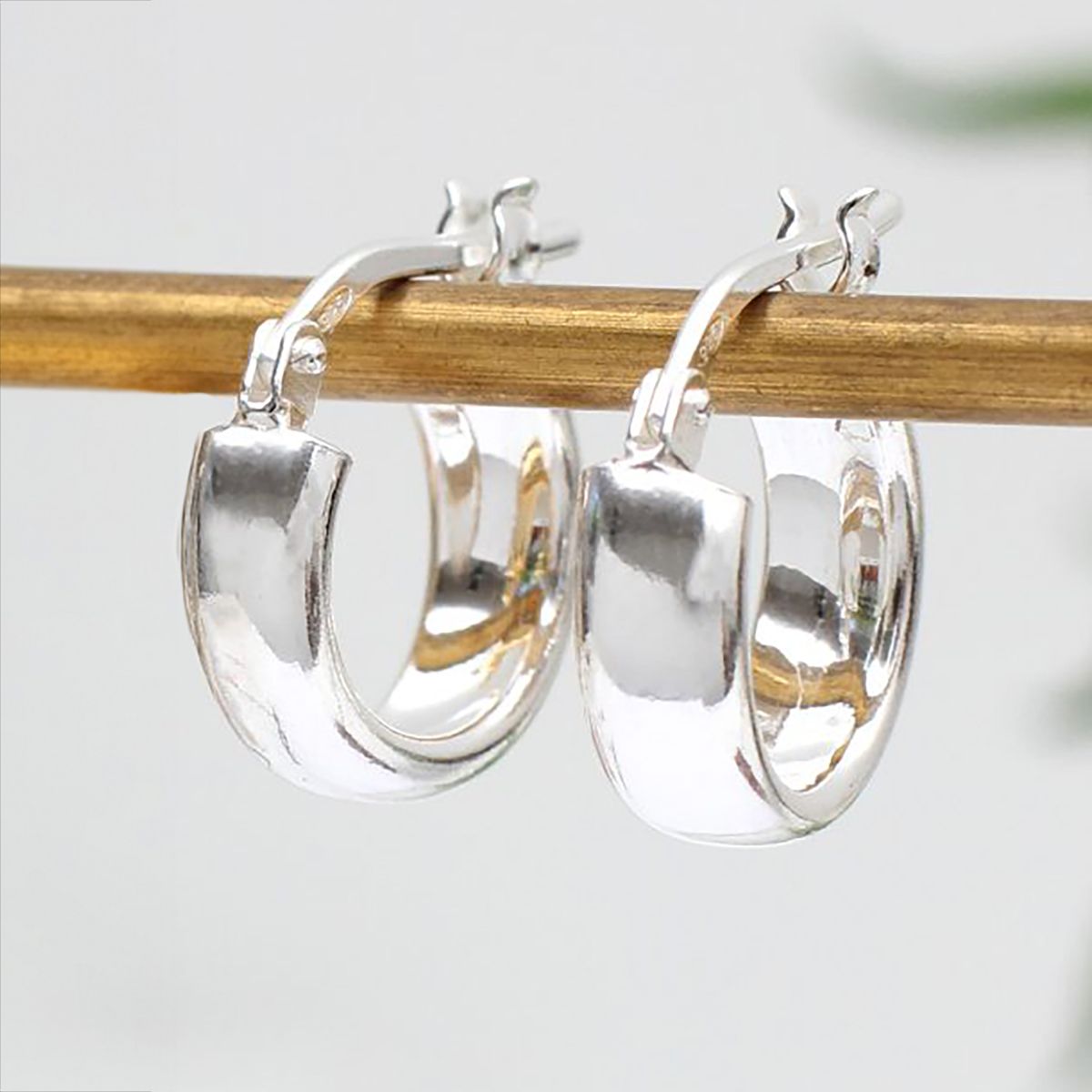 18ct Gold Plated Or Silver Creole Huggie Hoop Earrings