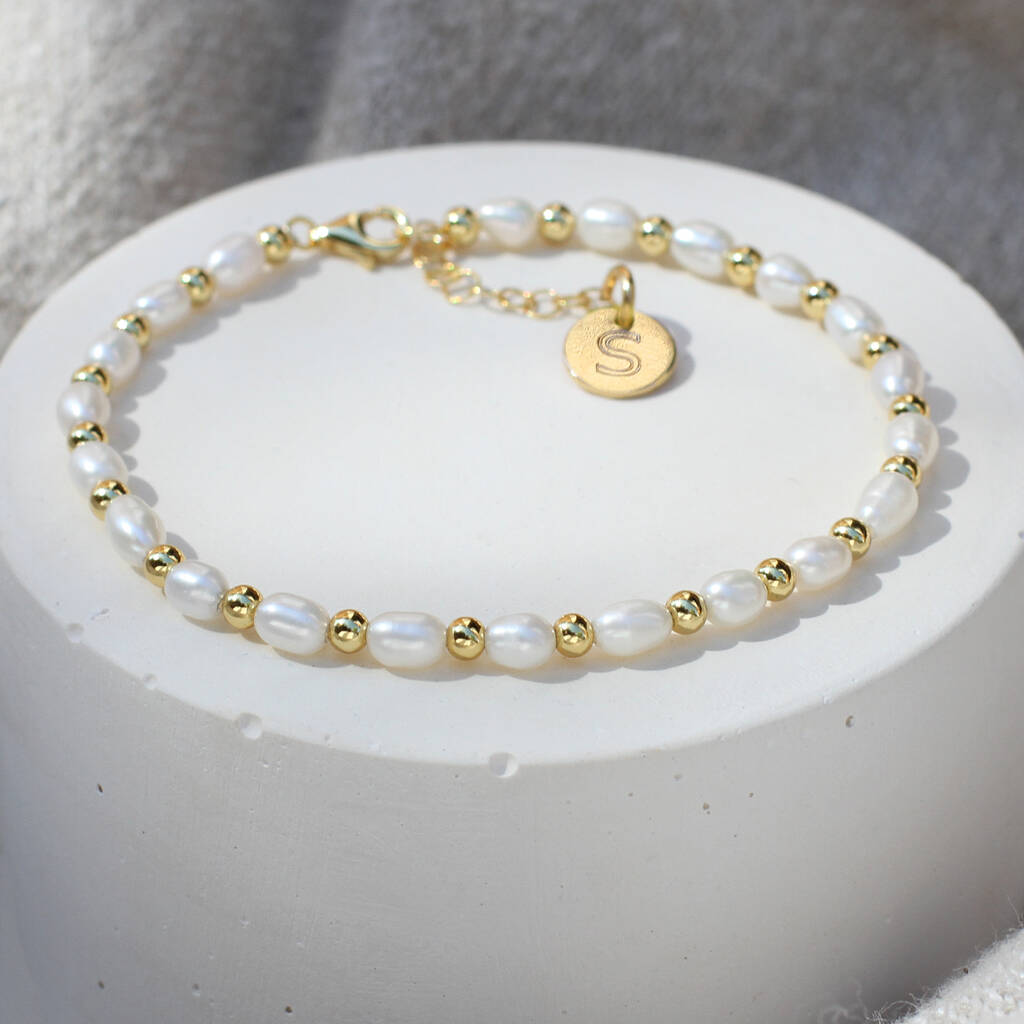 Personalised Freshwater Pearl Necklace & Bracelet Set
