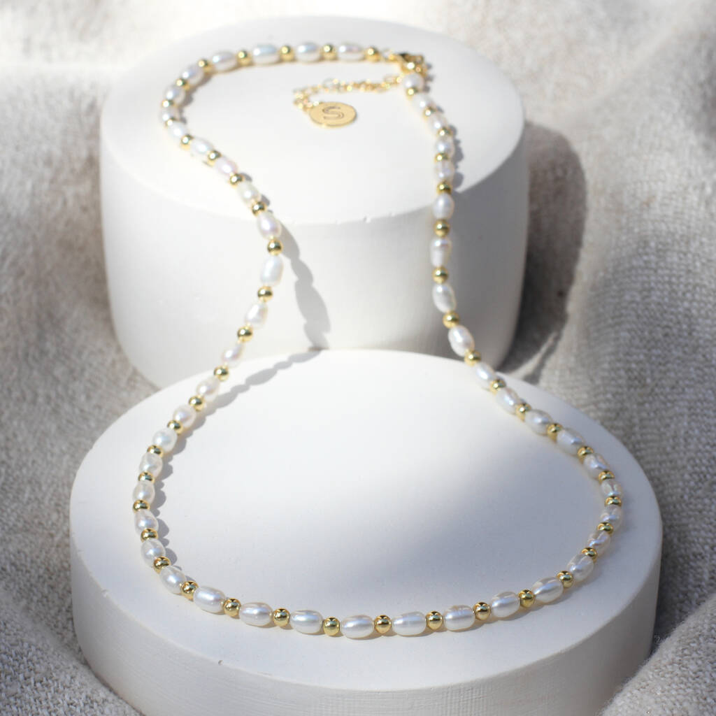 Personalised Freshwater Pearl Necklace & Bracelet Set