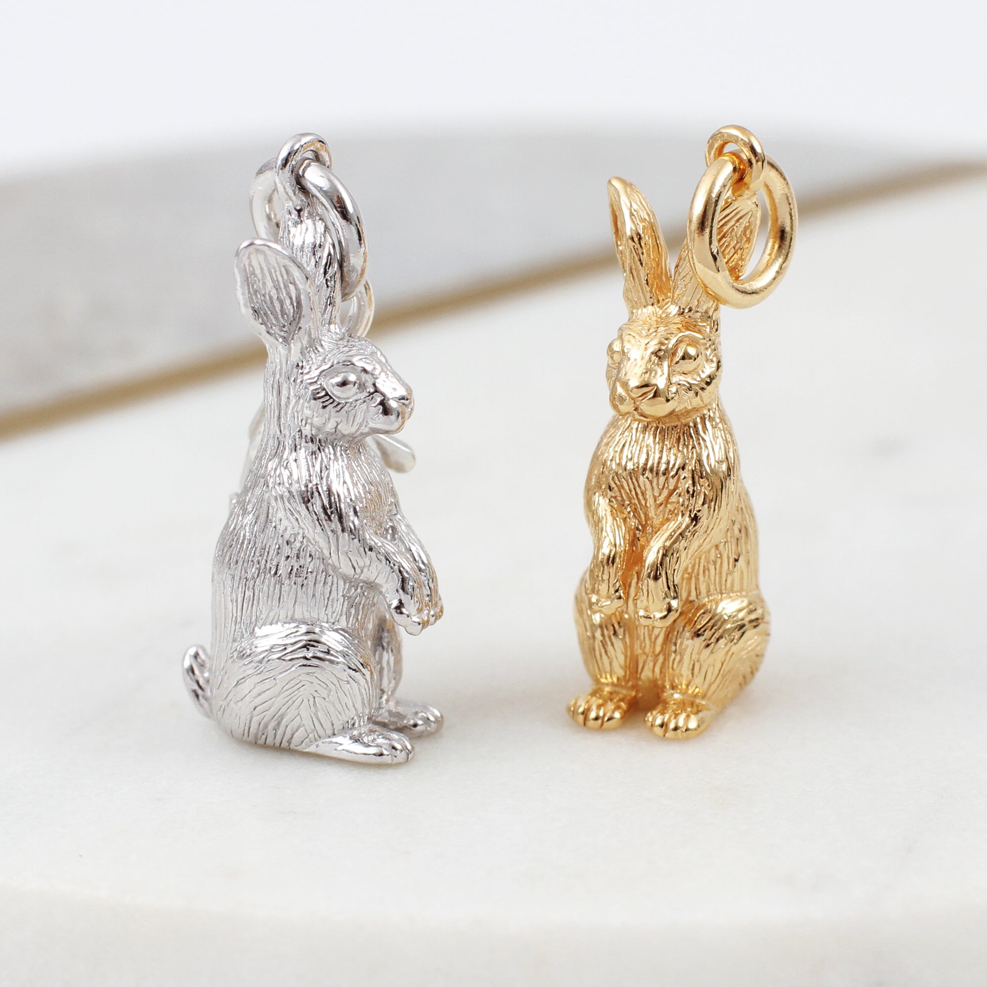 Sterling Silver or 18ct Yellow Gold Plated Chinese Zodiac Rabbit Charm