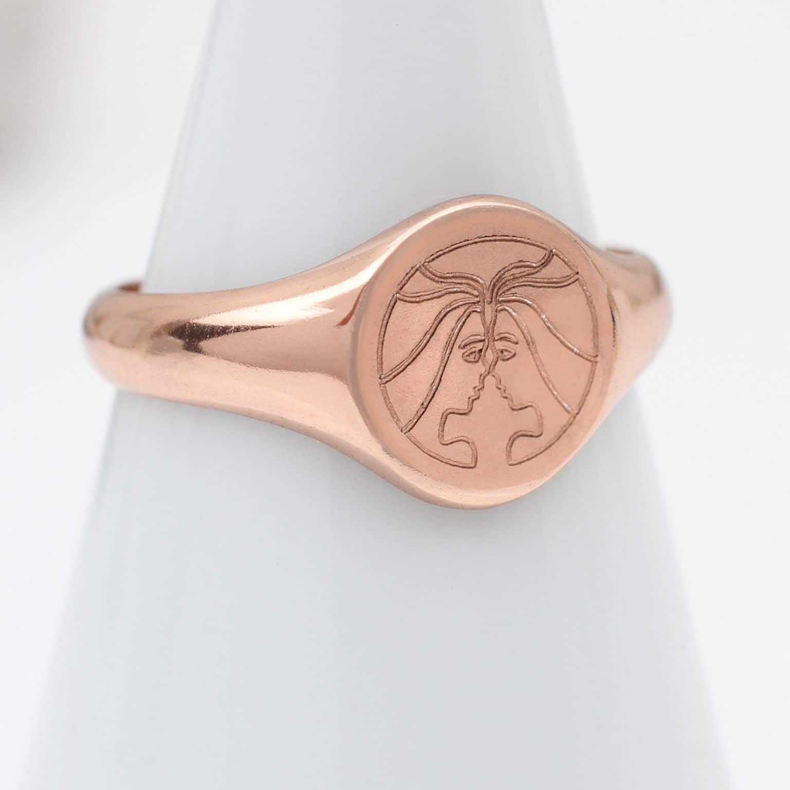 Sterling Silver, Yellow or Rose Gold Plated Zodiac Signet Ring