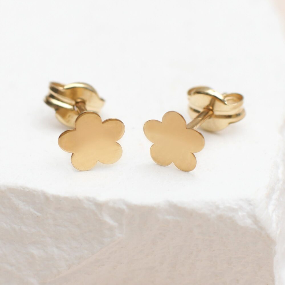 9ct Gold Flower Stud Earrings