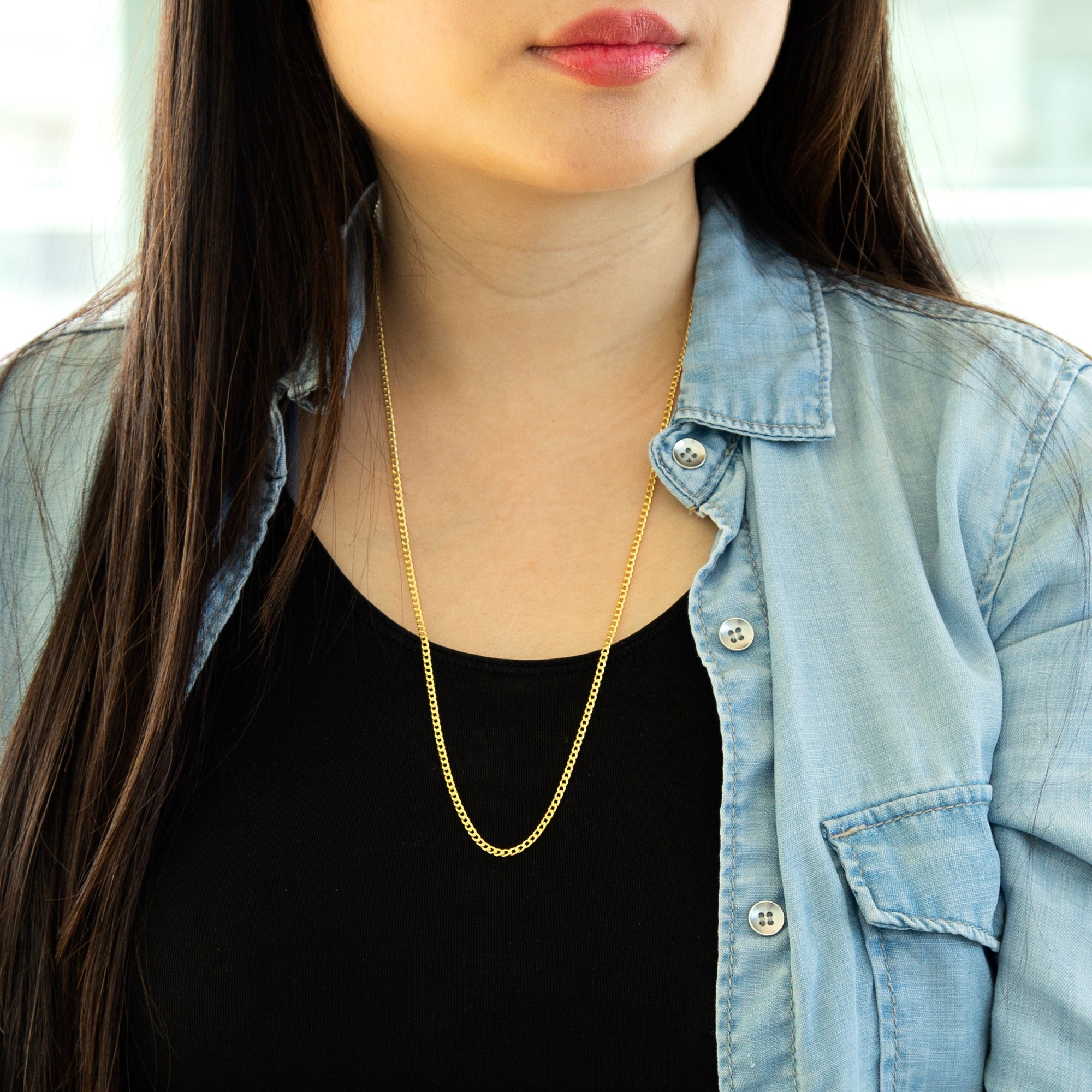 9ct Yellow Gold 2.2mm Curb Chain