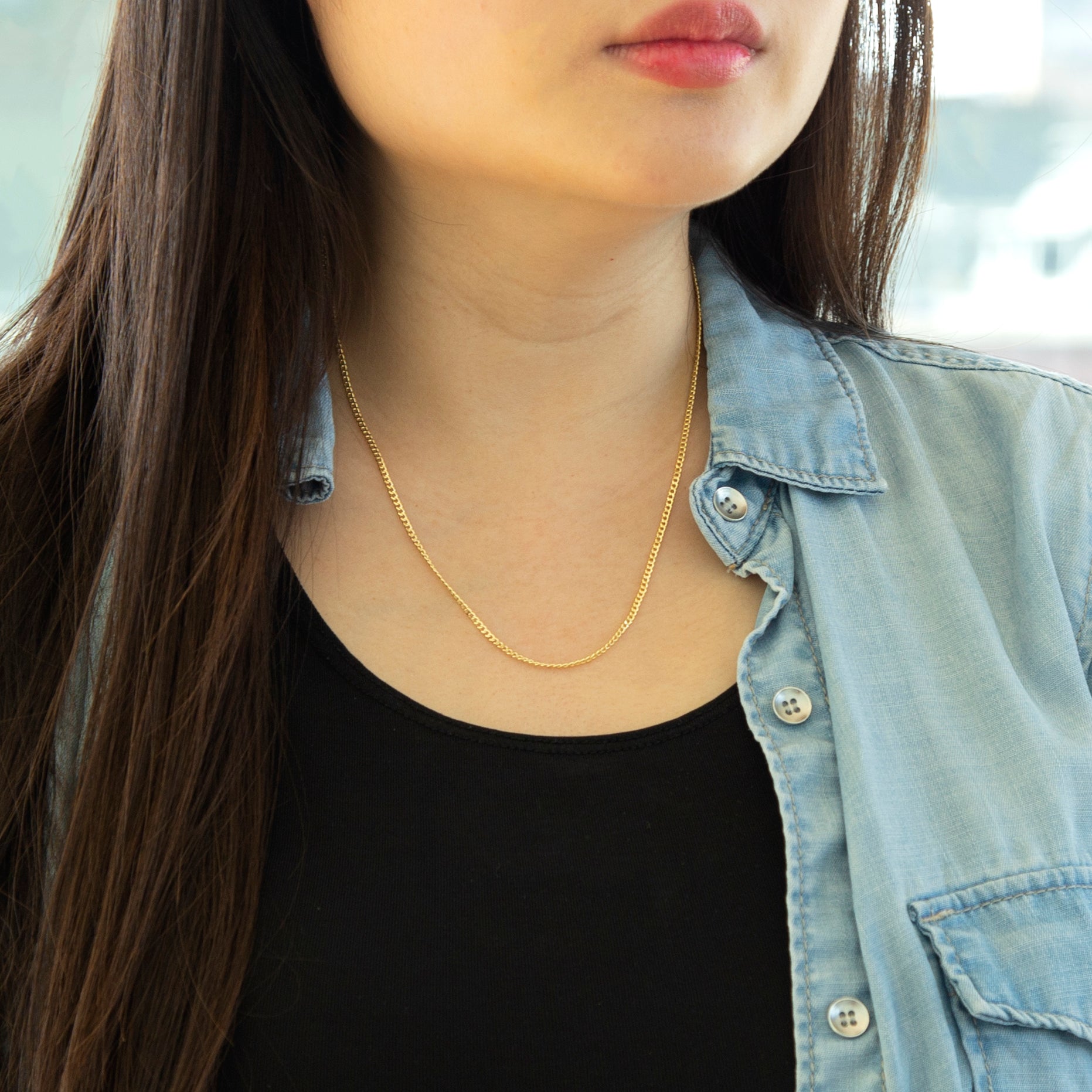 9ct Yellow Gold Flat Curb Chain