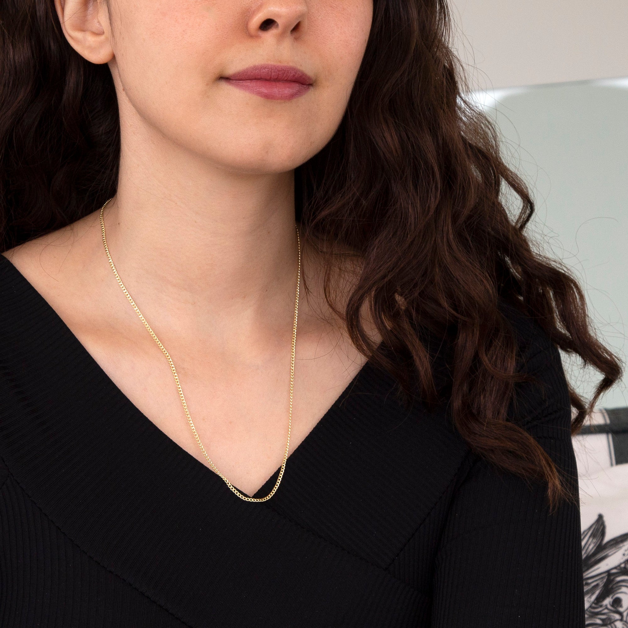 9ct Yellow Gold Flat Curb Chain