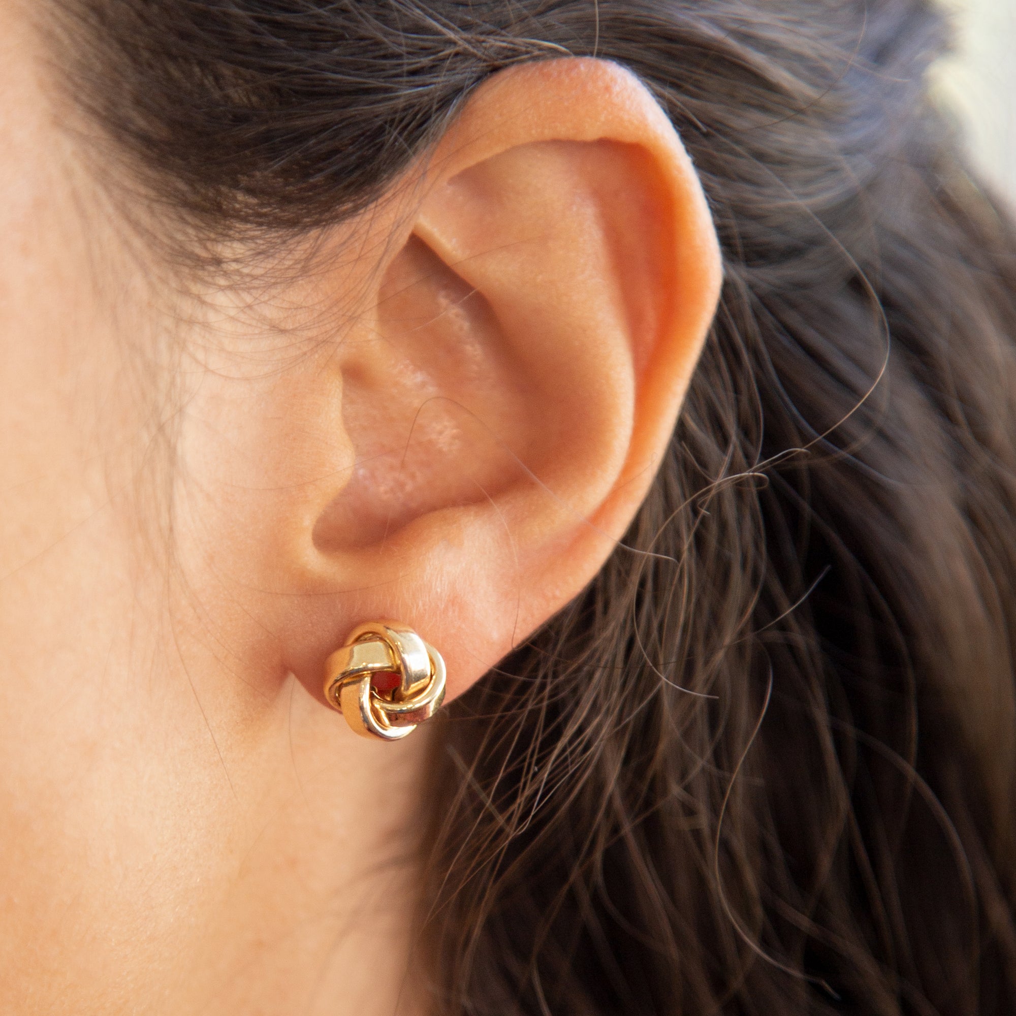 9ct Yellow Gold Knot Stud Earrings