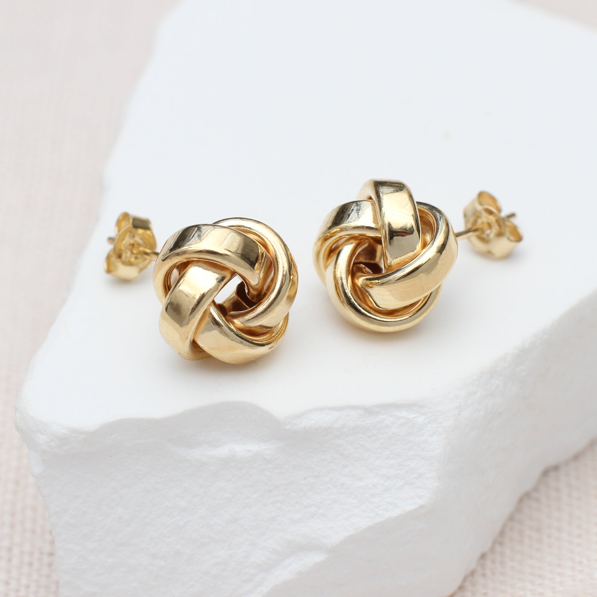 9ct Yellow Gold Knot Stud Earrings