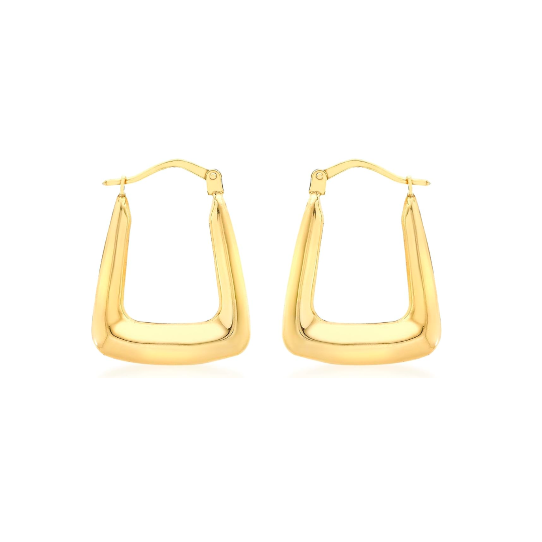 9ct Yellow Gold Triangle Hoop Earrings