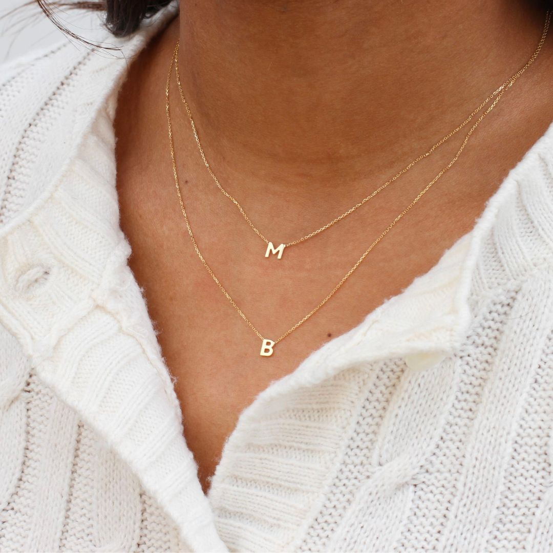 9ct Gold Initial Pendant Necklace