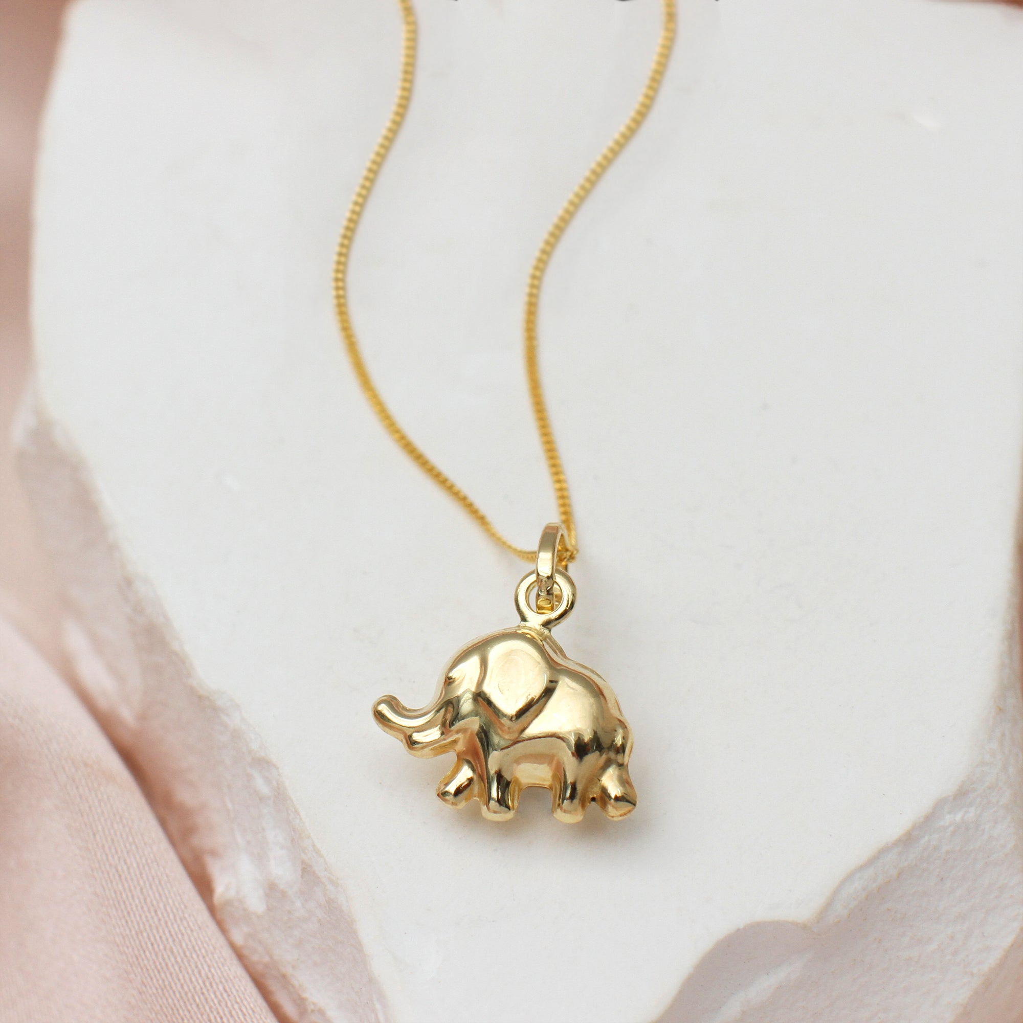 9ct Yellow Gold Mini Elephant Necklace