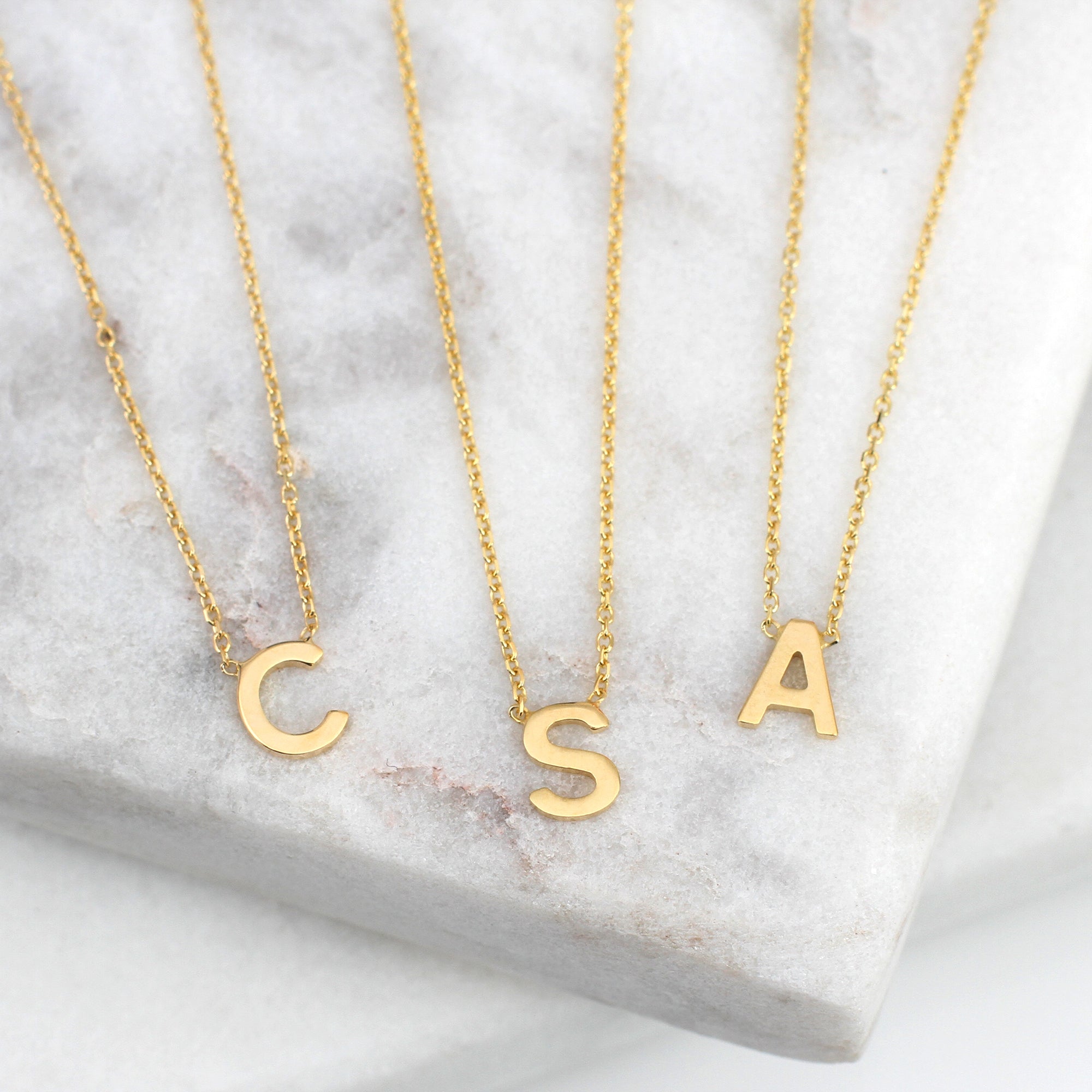 9ct Gold Initial Pendant Necklace