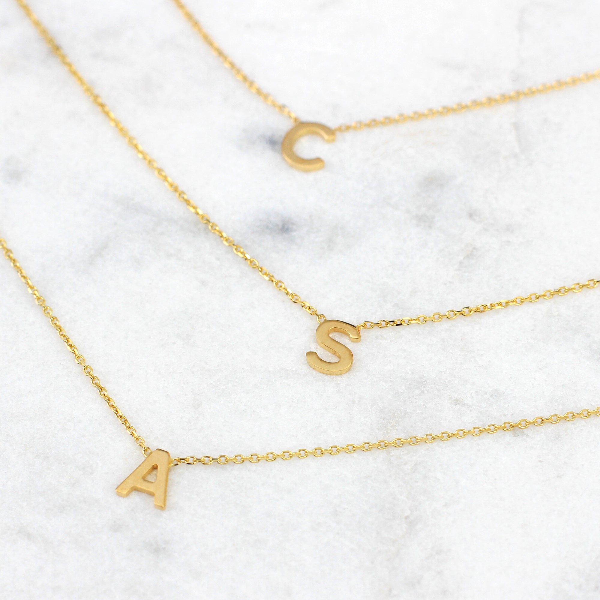 9ct Gold Initial Pendant Necklace