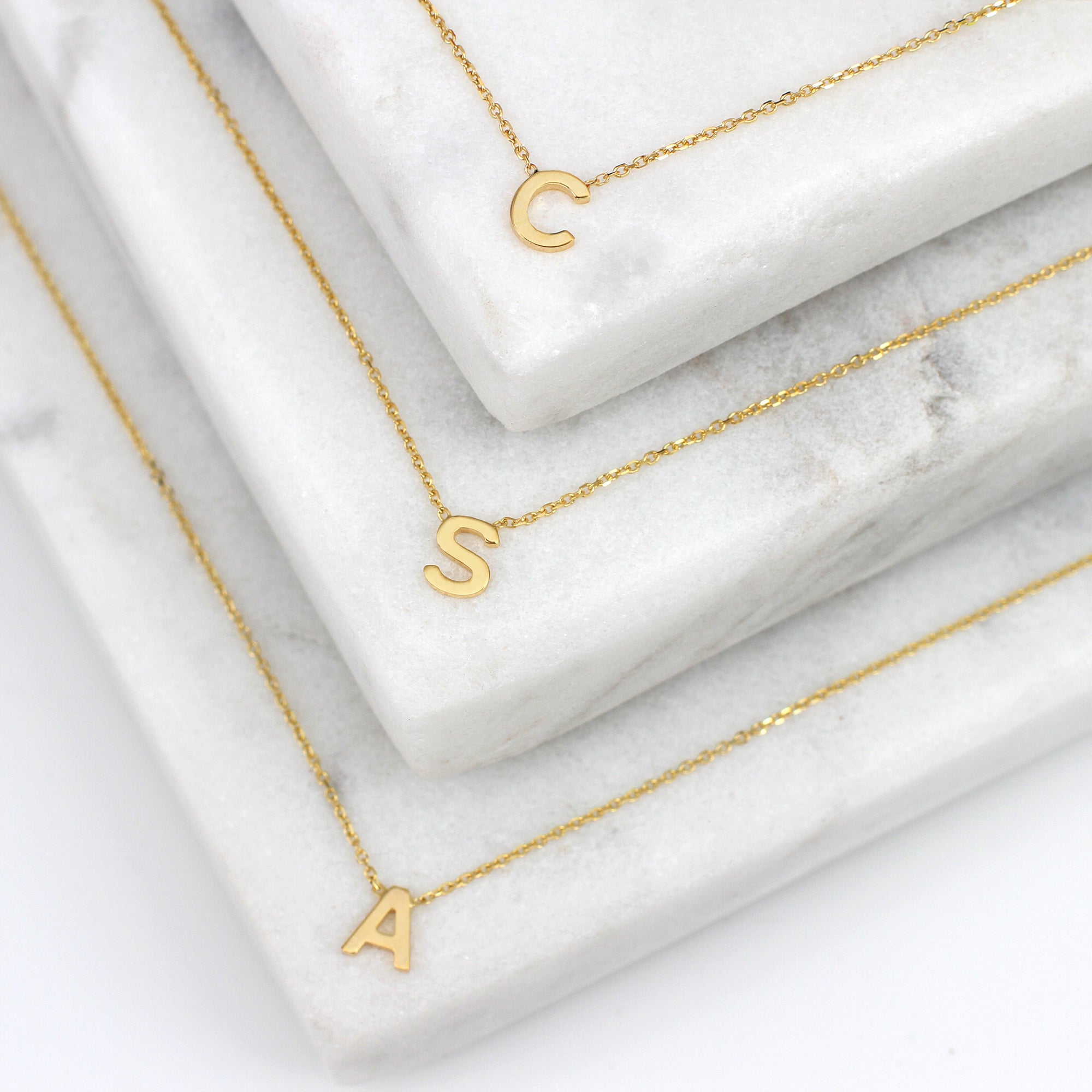 9ct Gold Initial Pendant Necklace