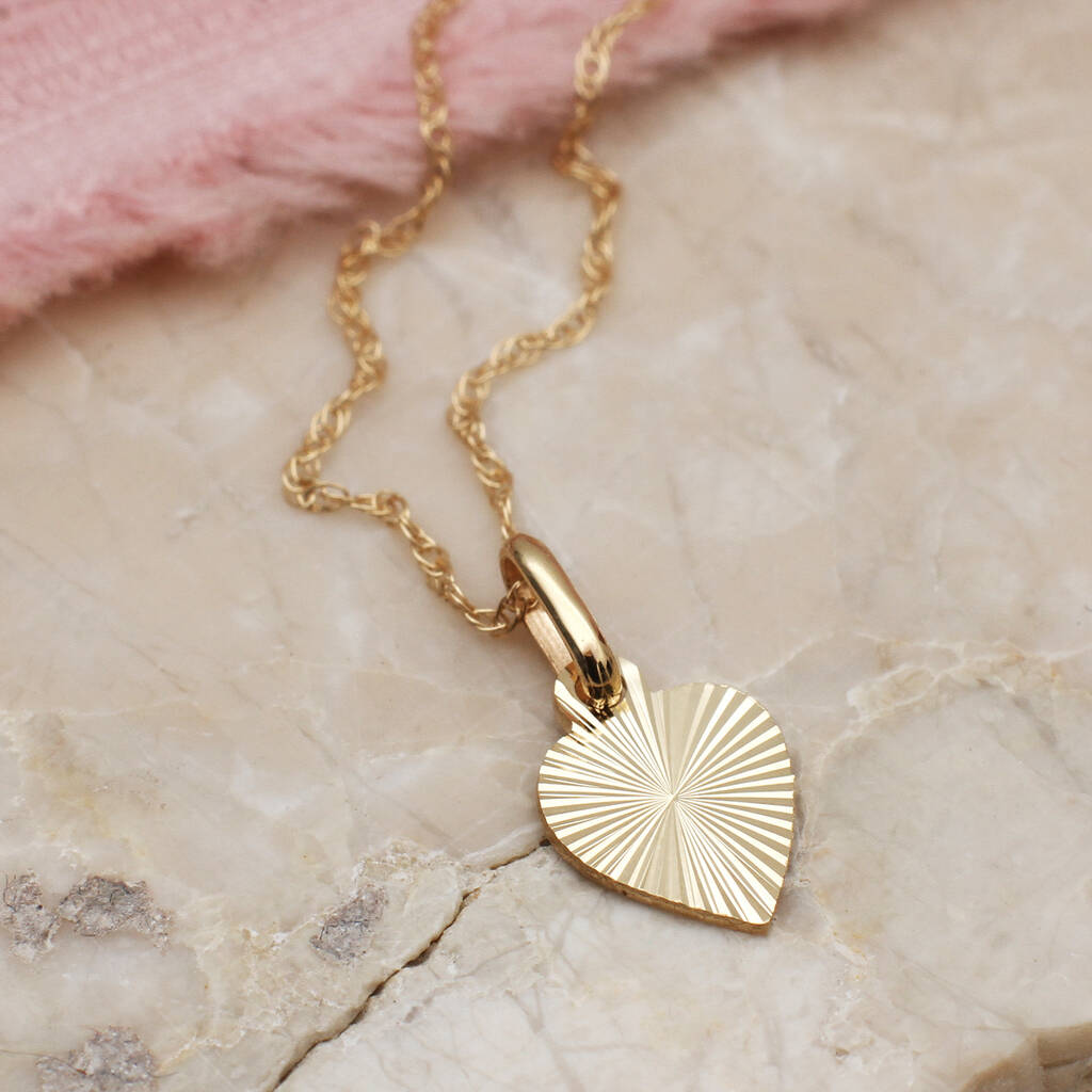 9ct Gold Starburst Heart Necklace
