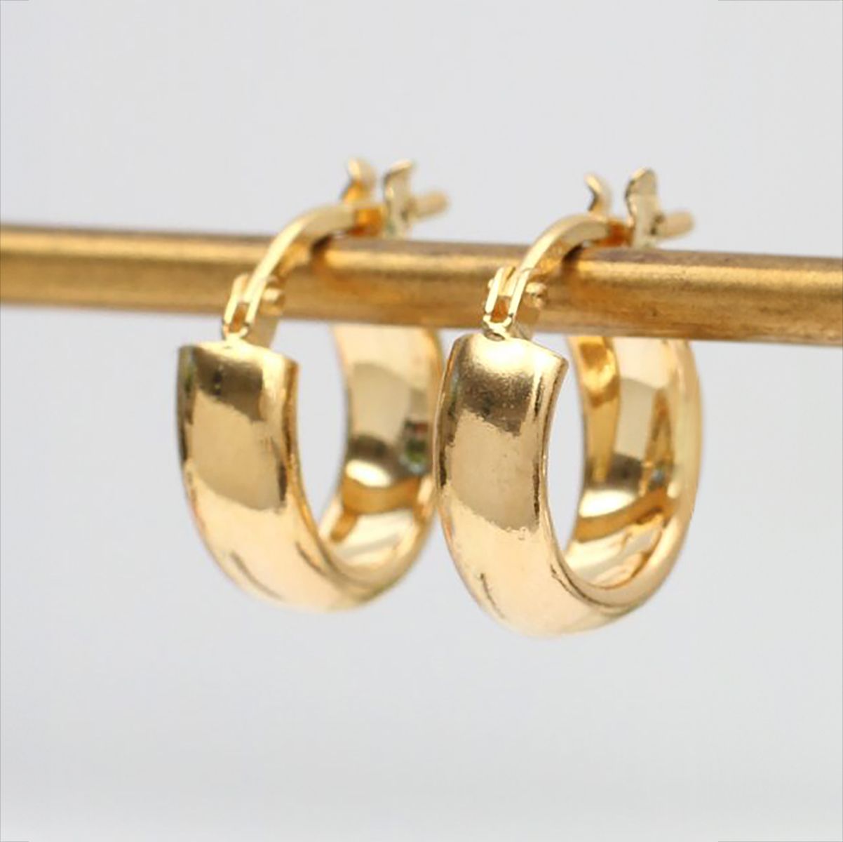 18ct Gold Plated Or Silver Creole Huggie Hoop Earrings
