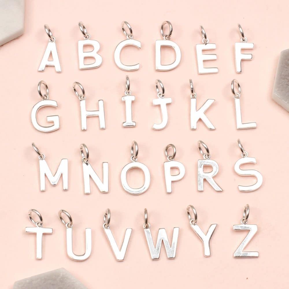 Personalised Sterling Silver Initial Charm Bangle