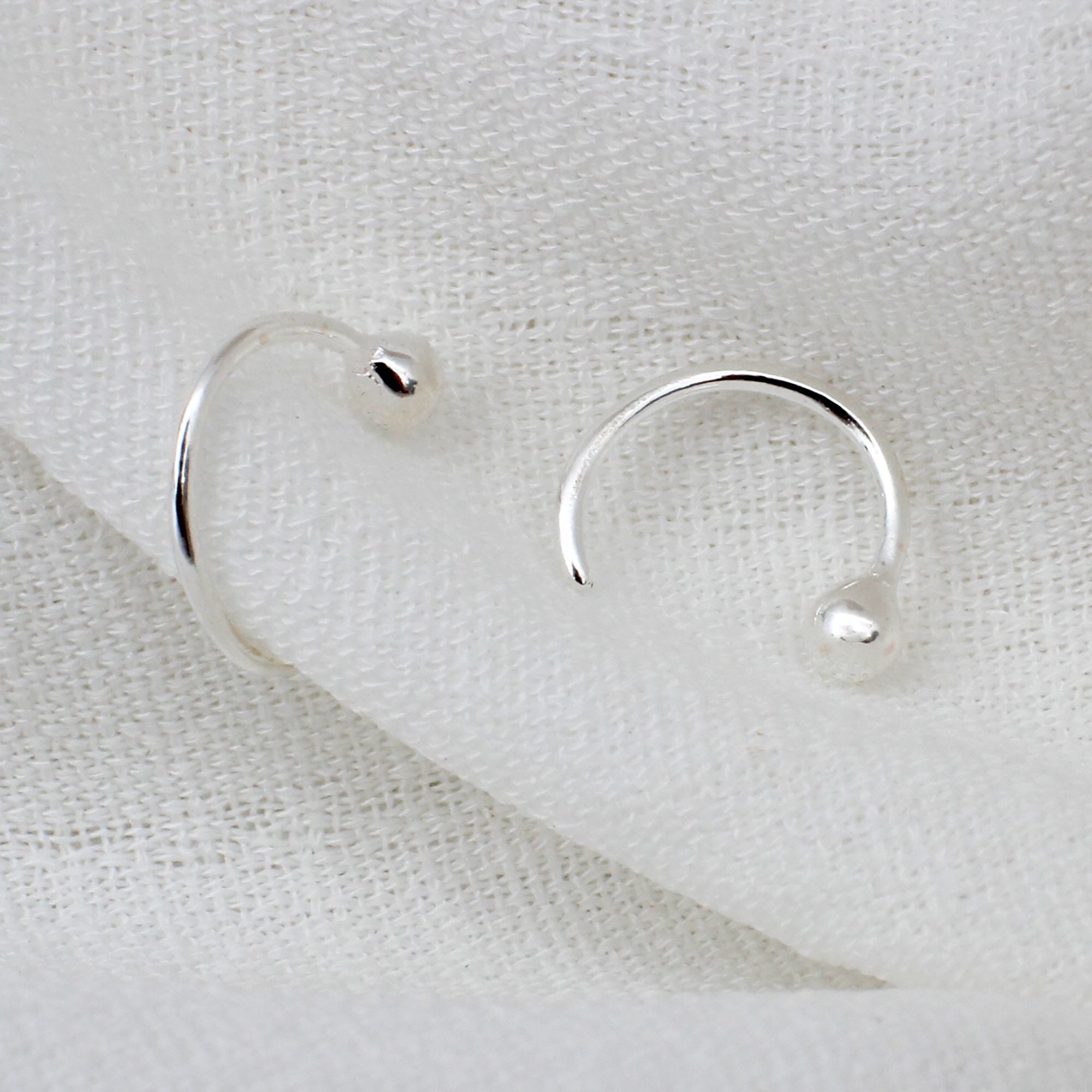 18ct Gold Plated or Silver Bobble Pull Through Earrings