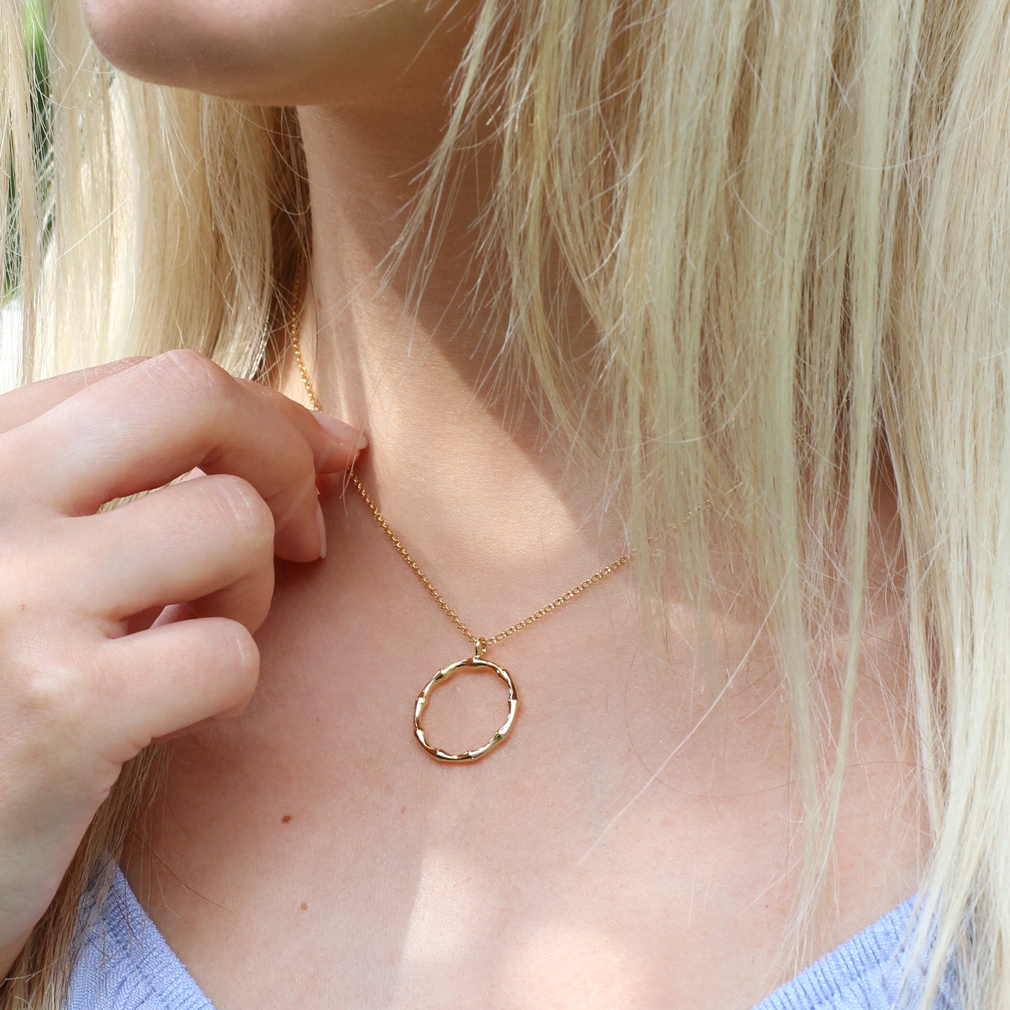 18ct Gold Plated Or Sterling Silver Bamboo Ring Necklace