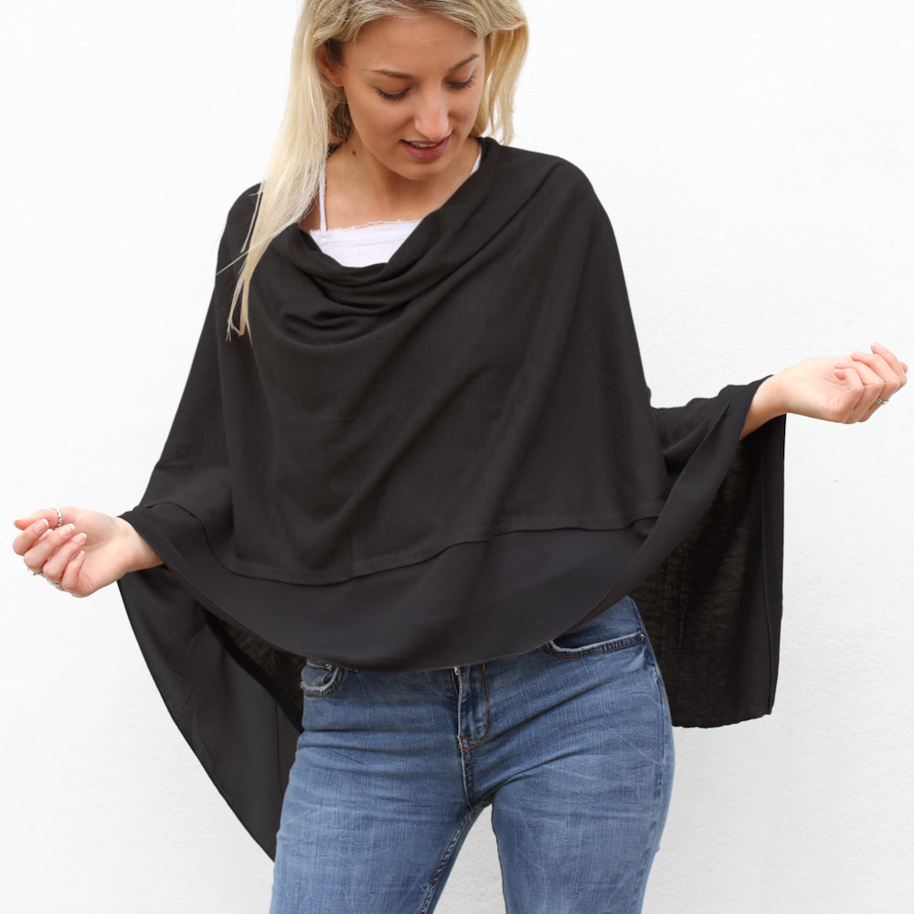 Personalised Lightweight Wool Mix Poncho