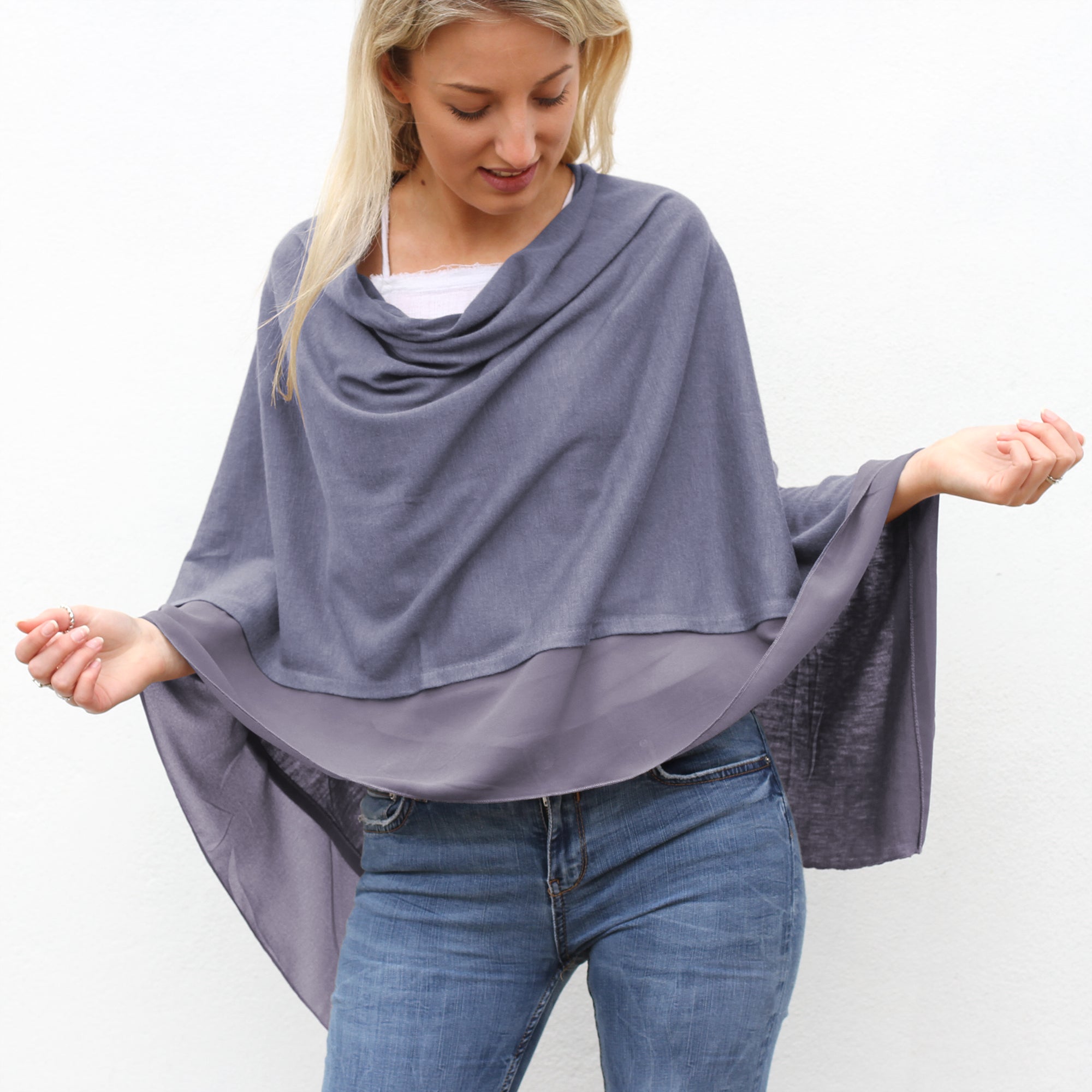 Personalised Lightweight Wool Mix Poncho