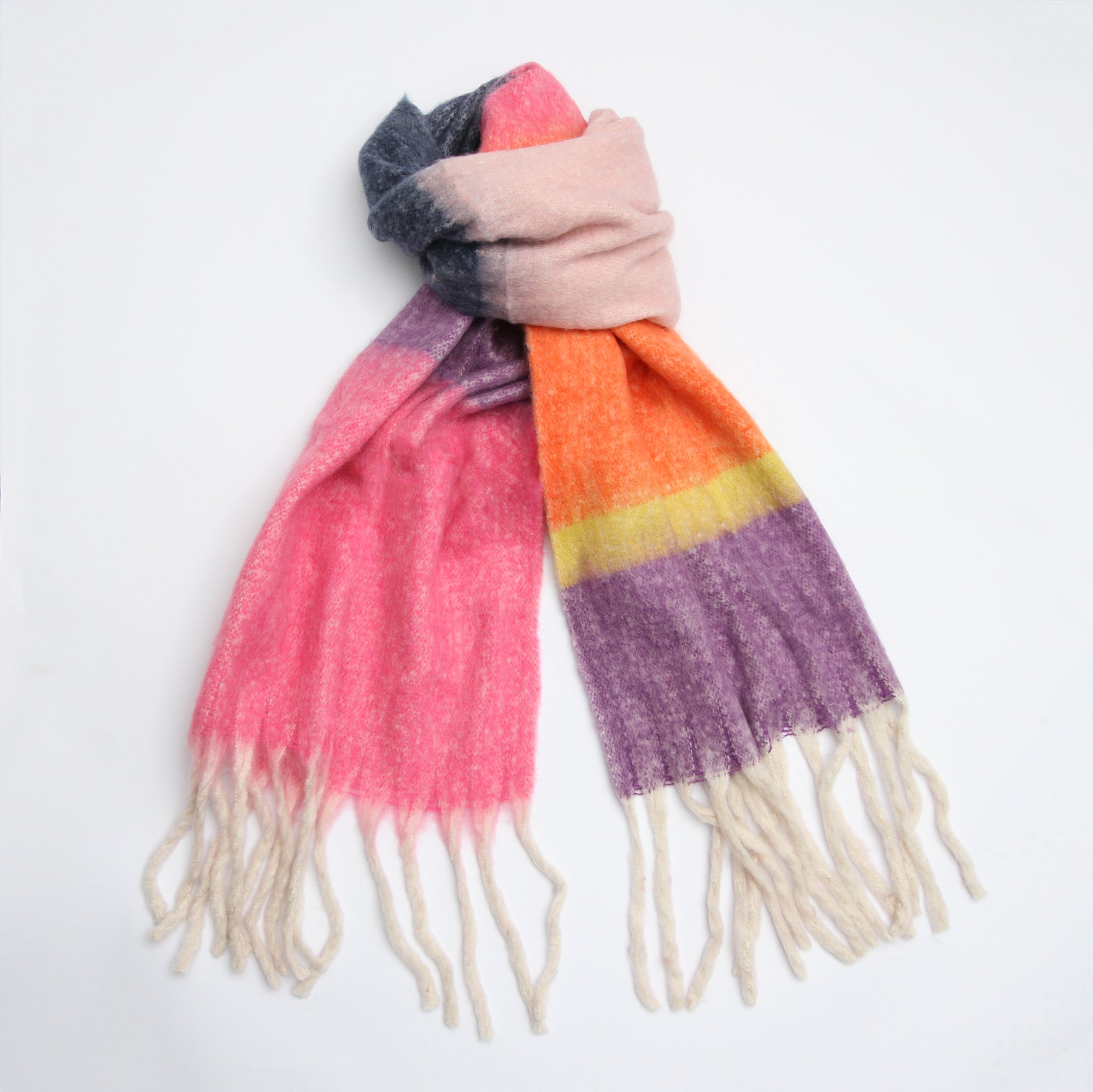 Multi Colour Block Heavyweight Scarf