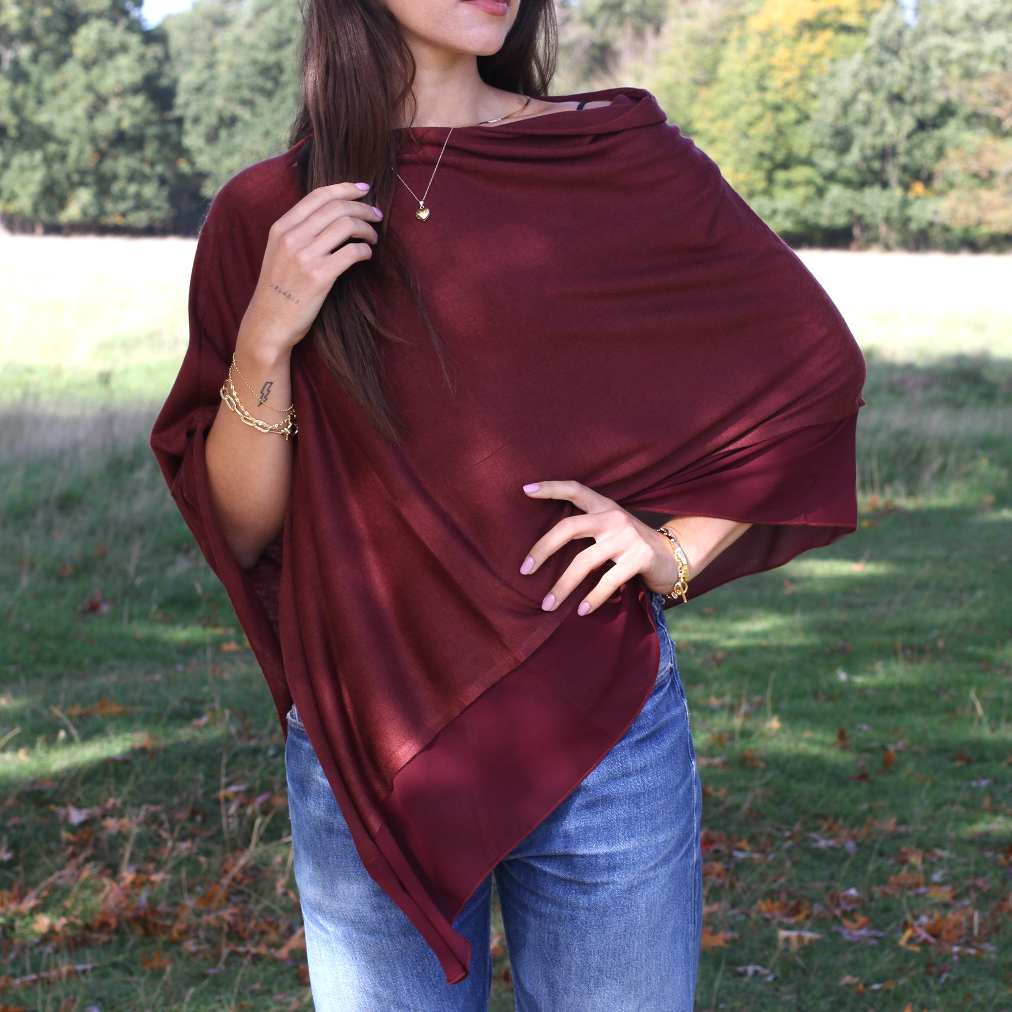 Personalised Lightweight Wool Mix Poncho