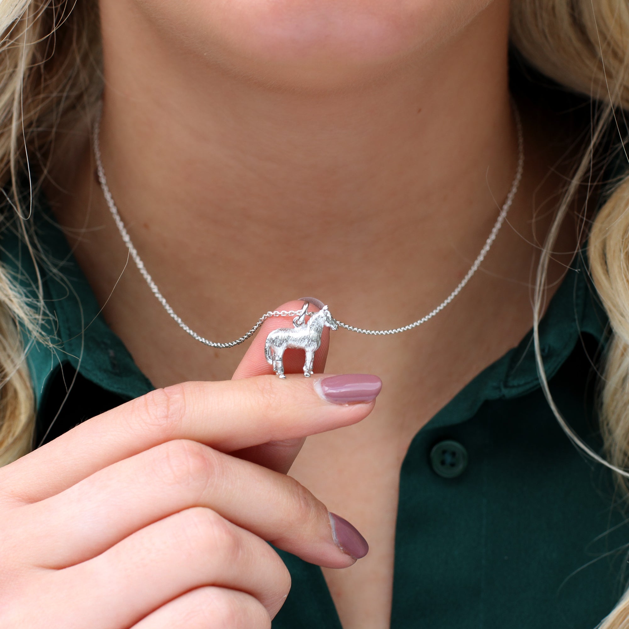 Sterling Silver or 18ct Yellow Gold Plated Chinese Zodiac Horse Necklace