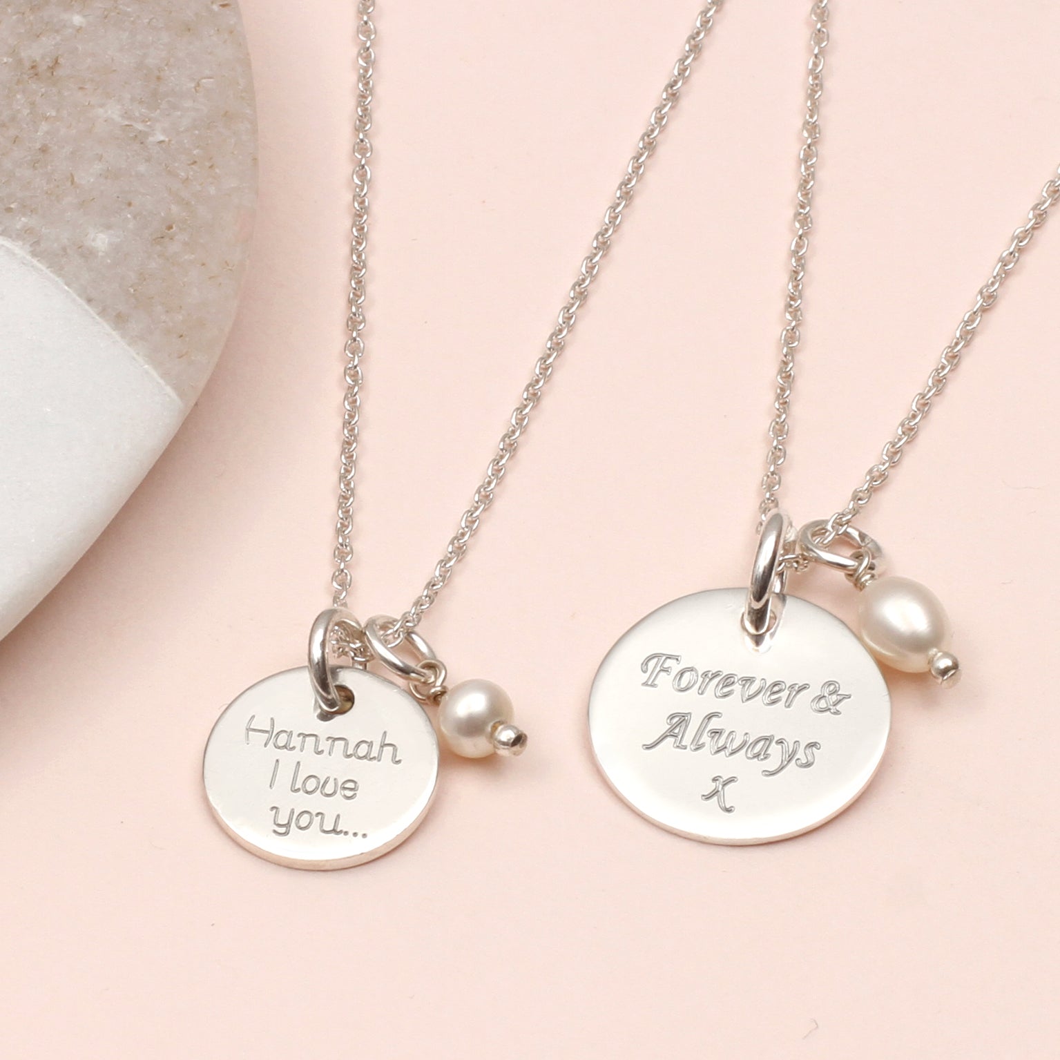 Personalised Sterling Silver Disc Charm Necklace