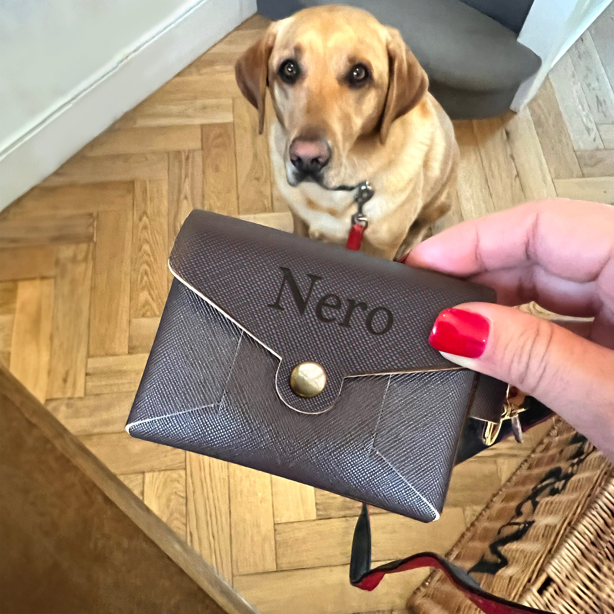 Personalised Vegan Leather Dog Treat Bag