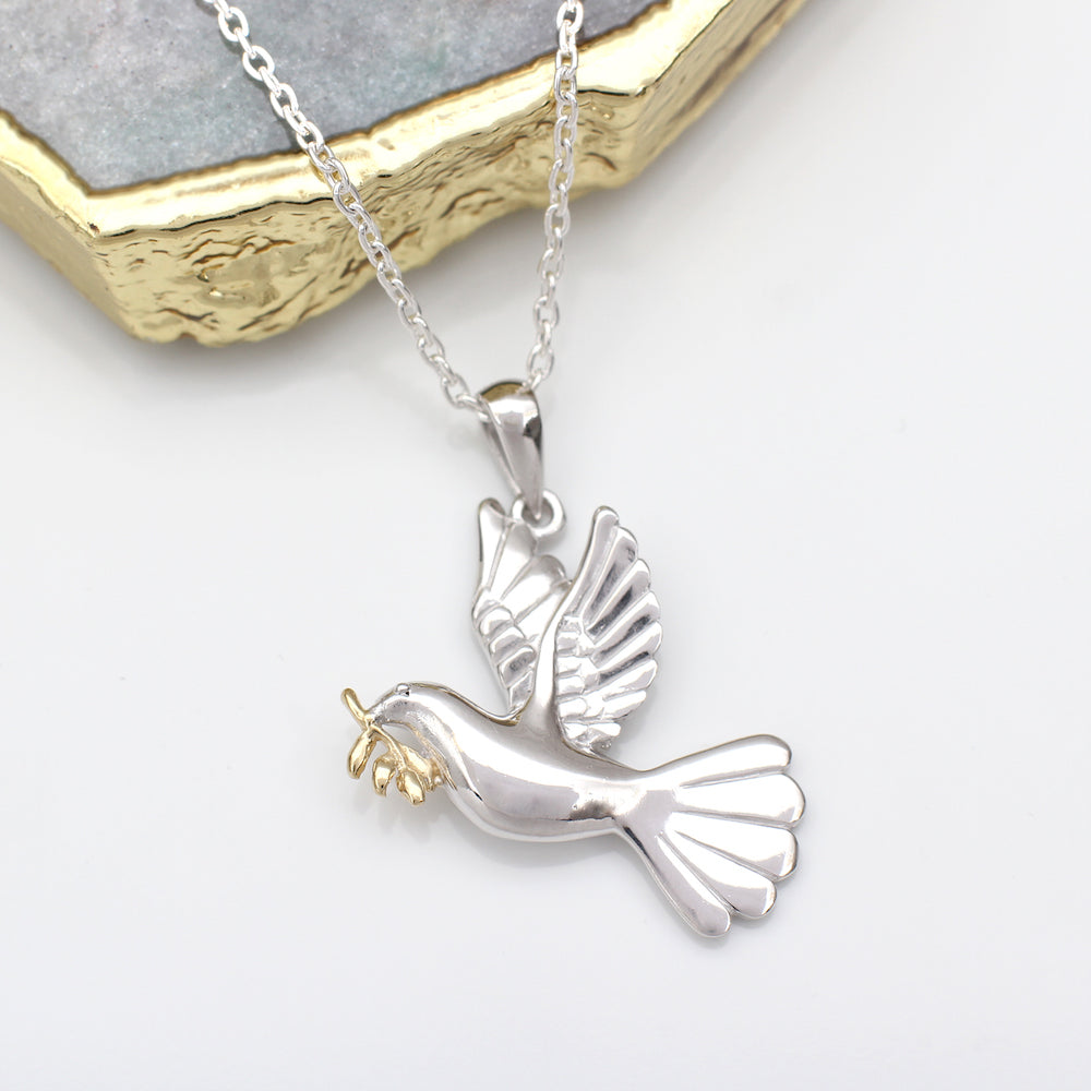 Personalised Sterling Silver Dove Necklace