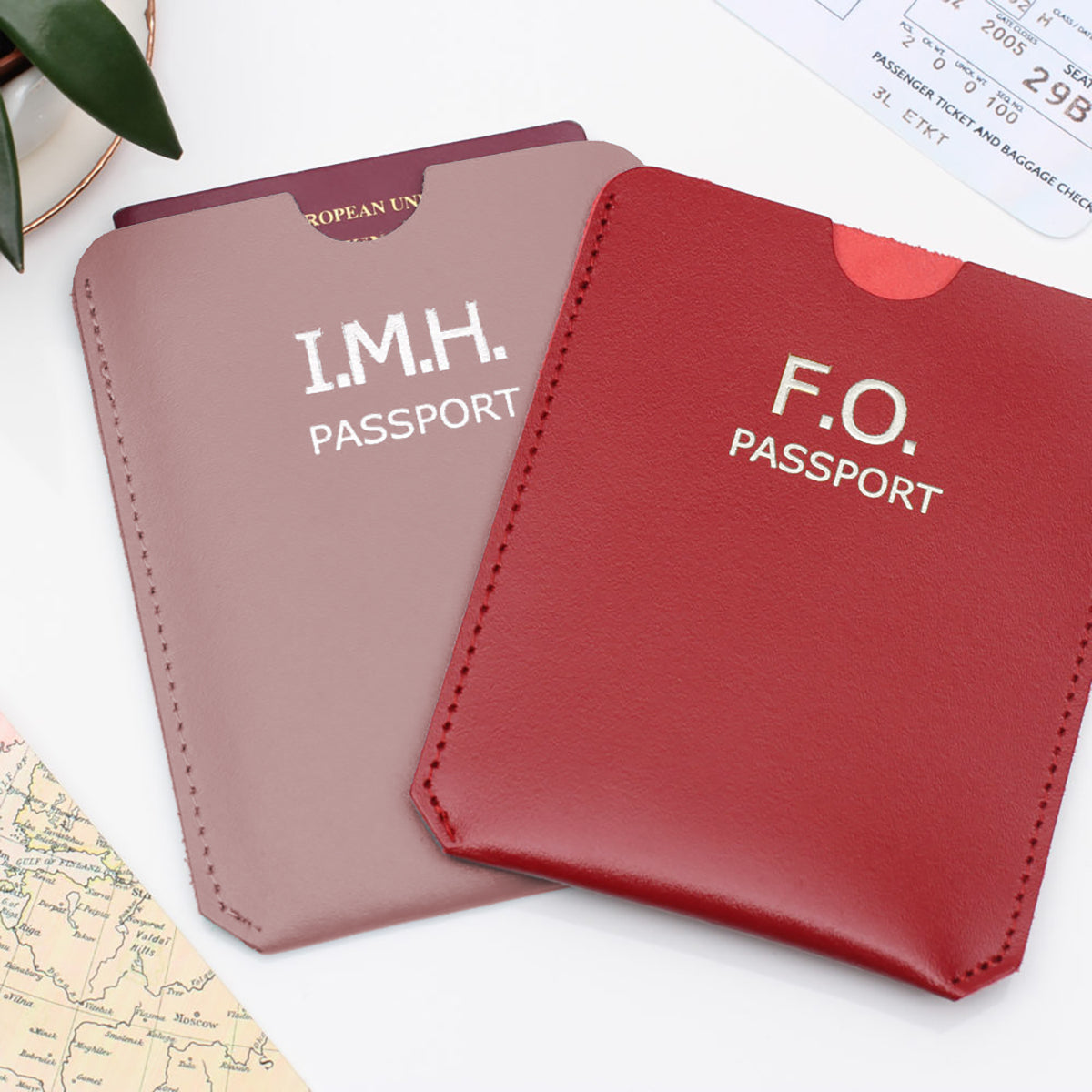Personalised Leather Embossed Passport Holder