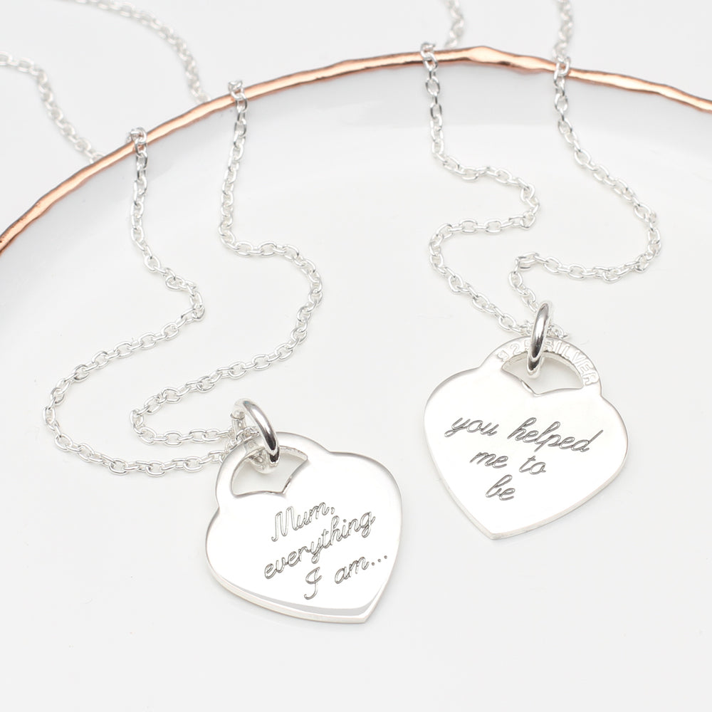 Personalised Sterling Silver Heart Charm Necklace