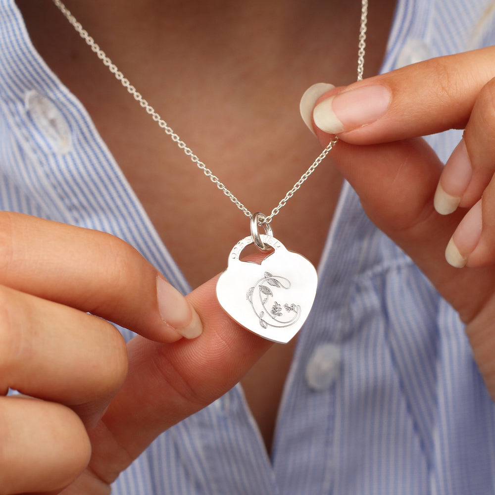 18ct Gold Plated or Silver Story Book Initial Necklace