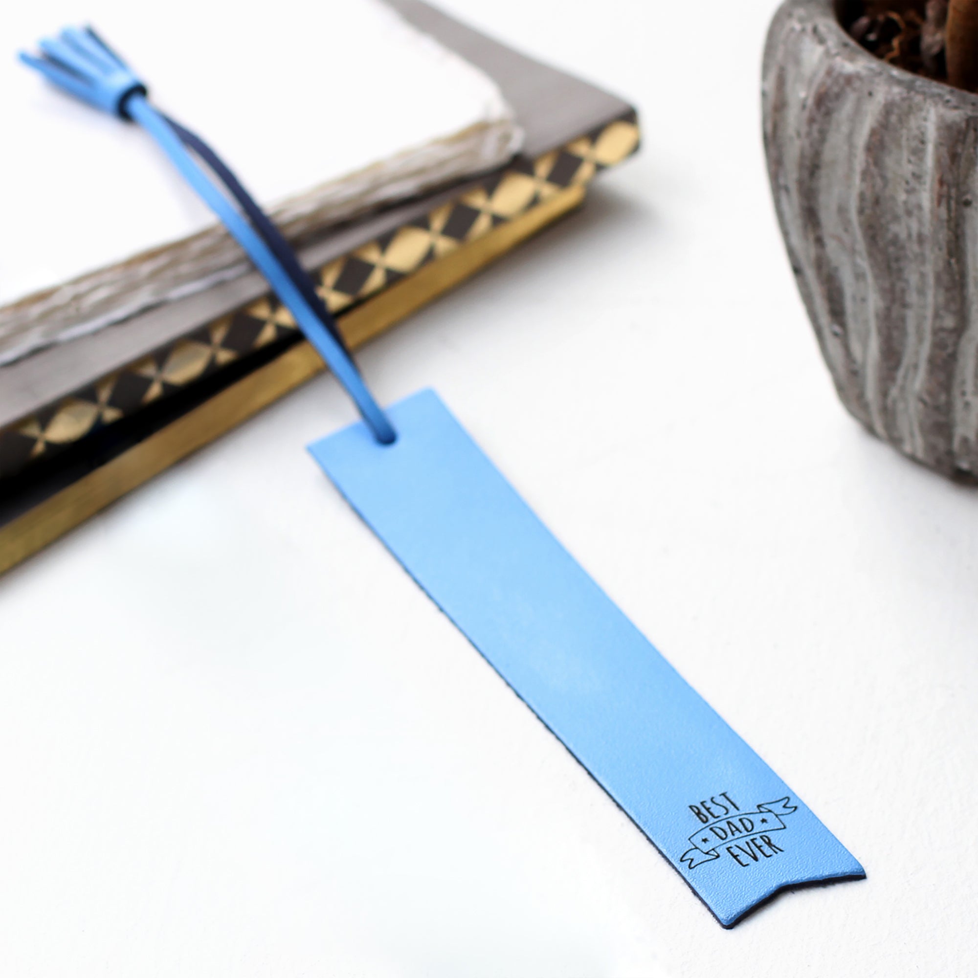 Personalised Best Dad Leather Bookmark