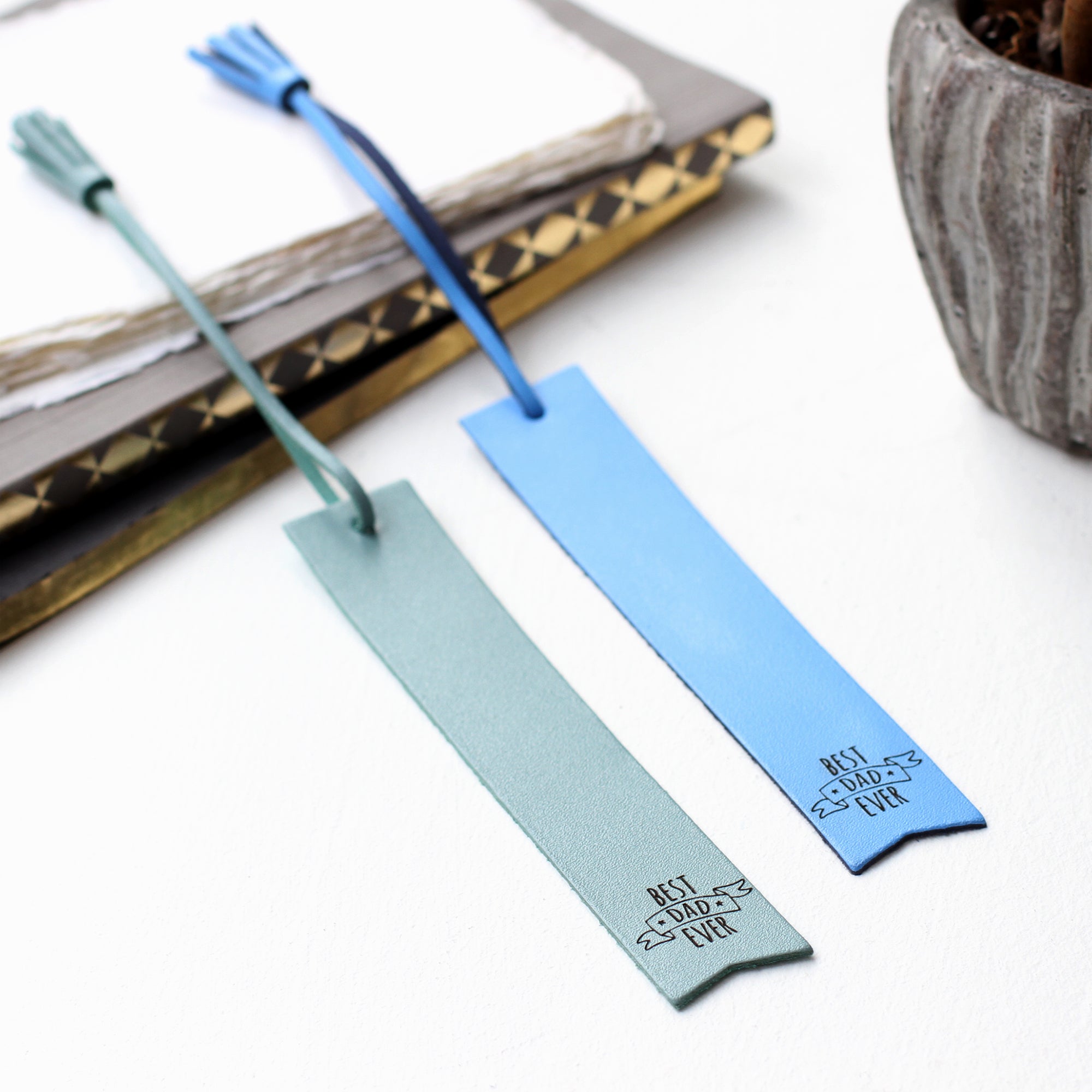 Personalised Best Dad Leather Bookmark