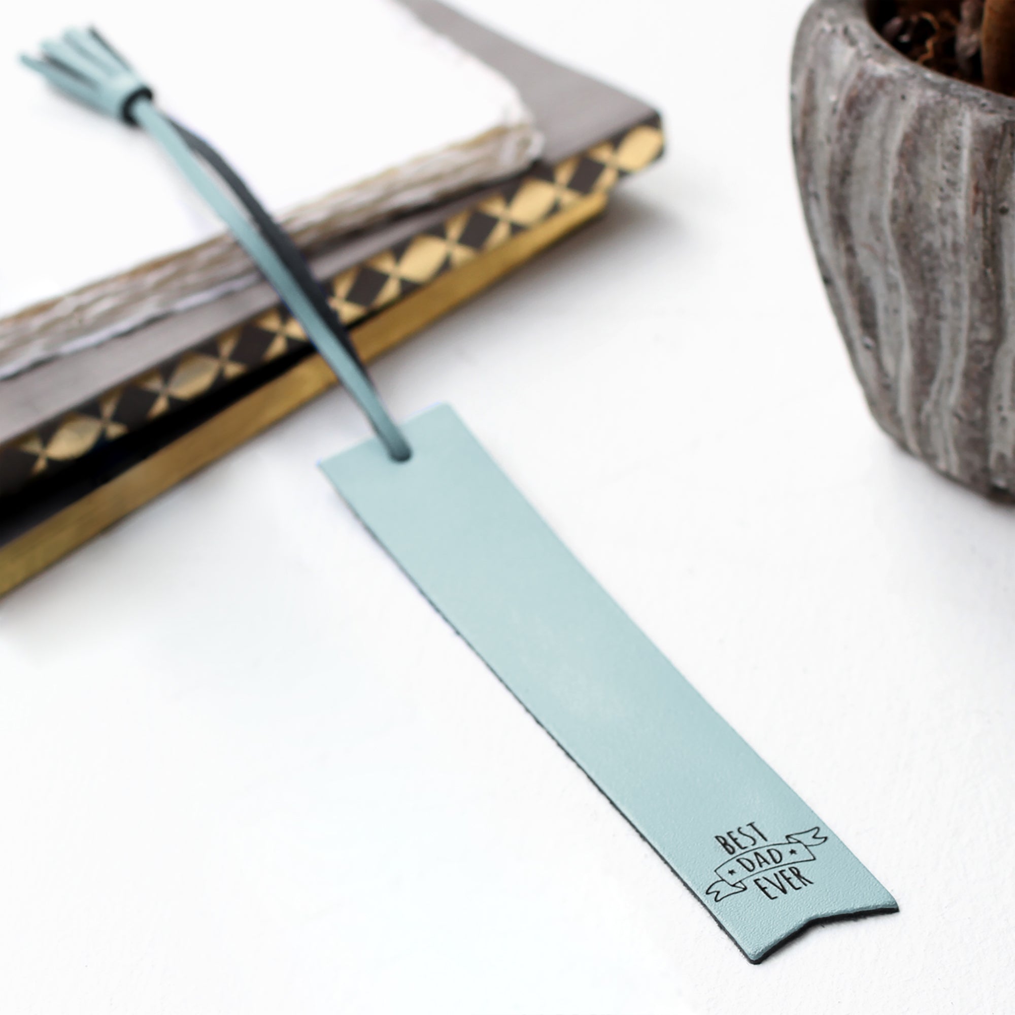 Personalised Best Dad Leather Bookmark