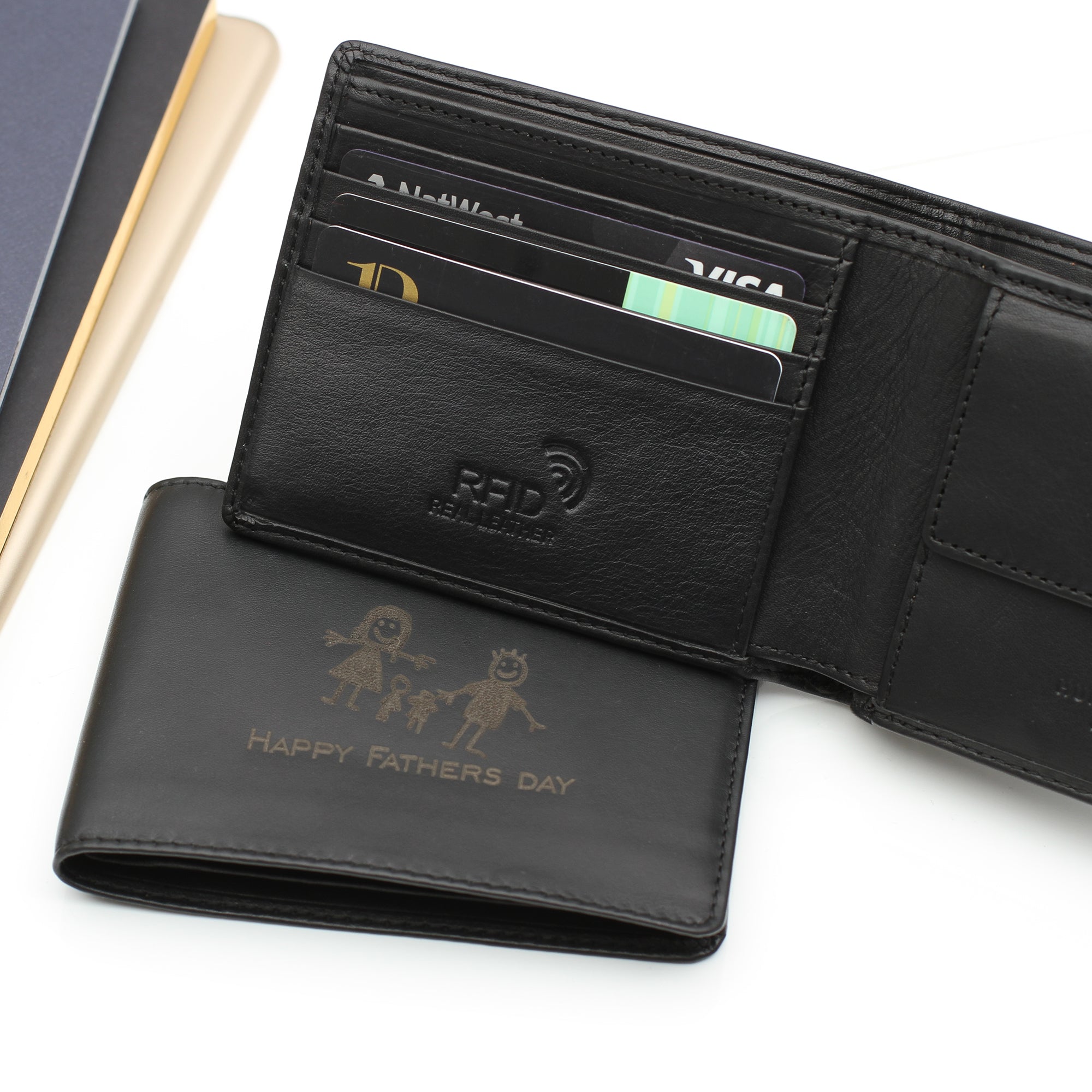 Luxury Leather Personalised Drawing Wallet