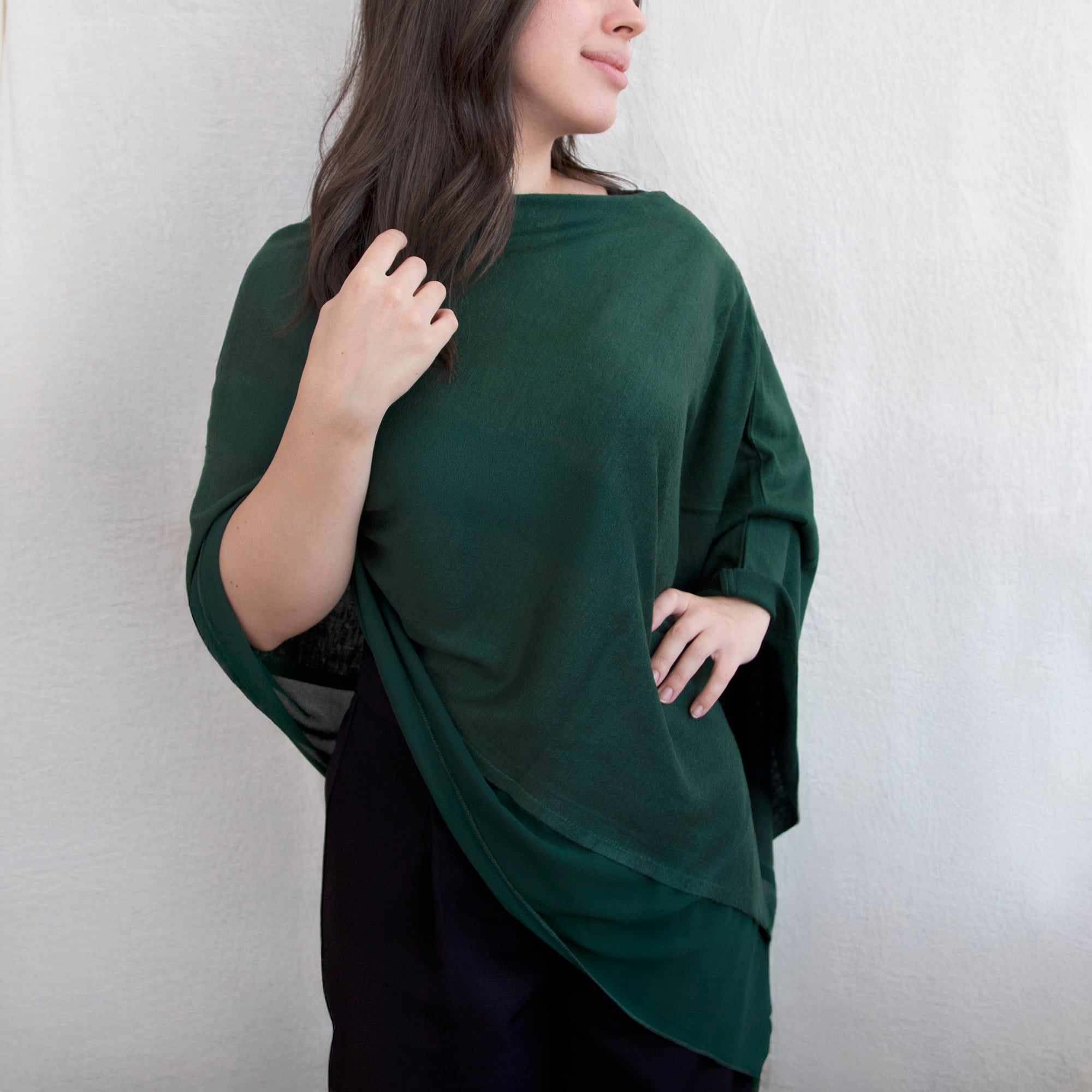 Personalised Lightweight Wool Mix Poncho