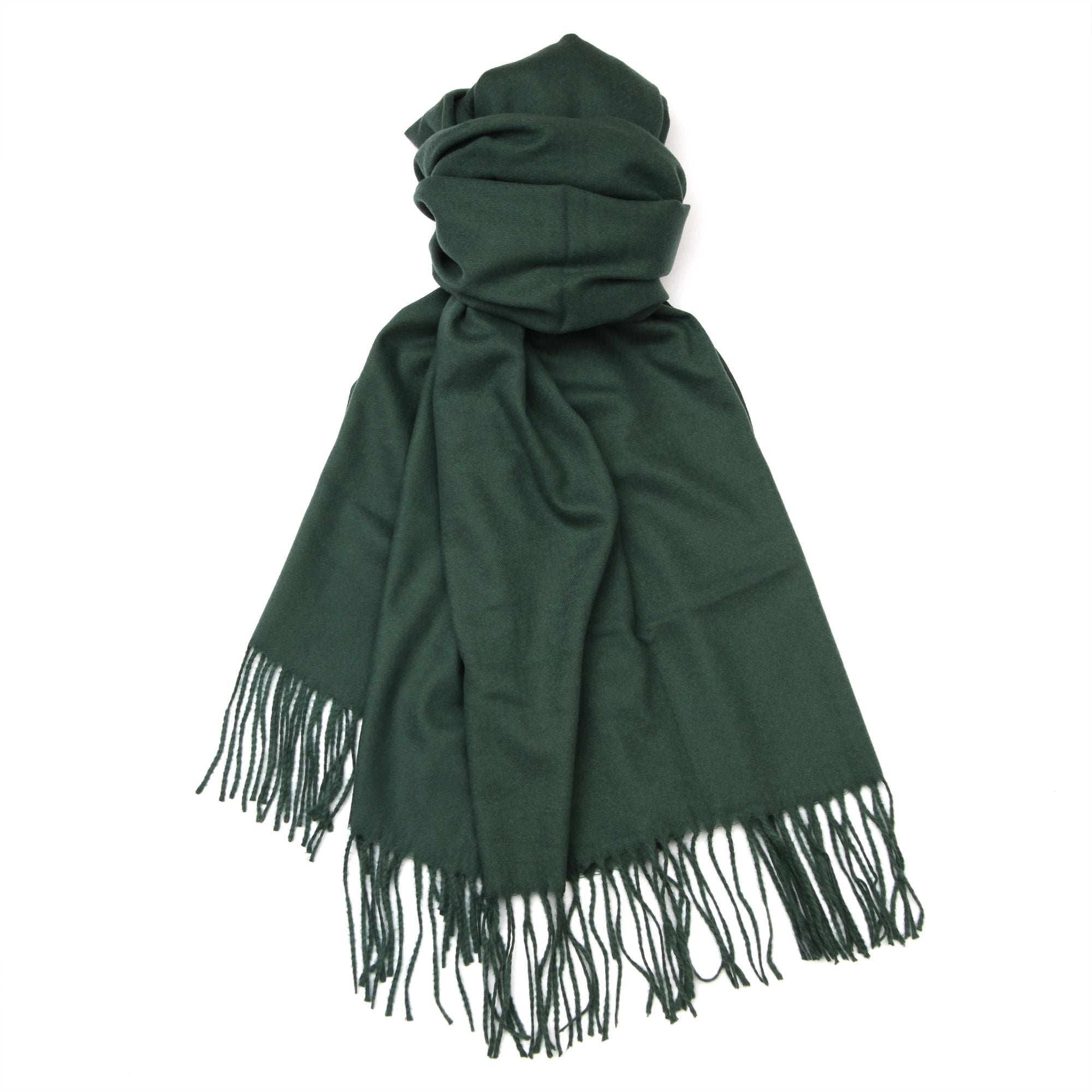 Forest Green Tassel Scarf