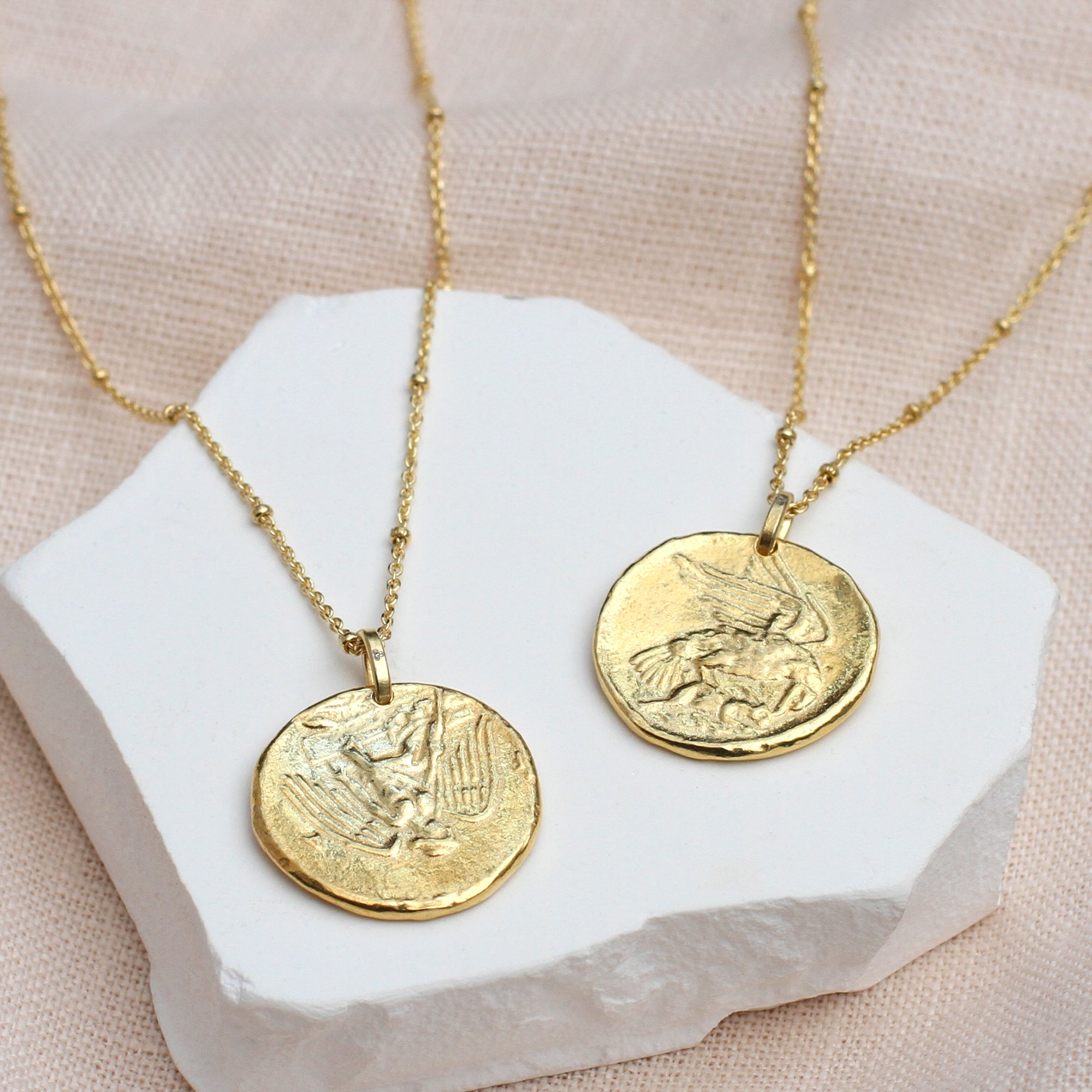 Gold Plated Reversible Roman Coin Satellite Chain Necklace | Free UK  Delivery – Hurley Burley