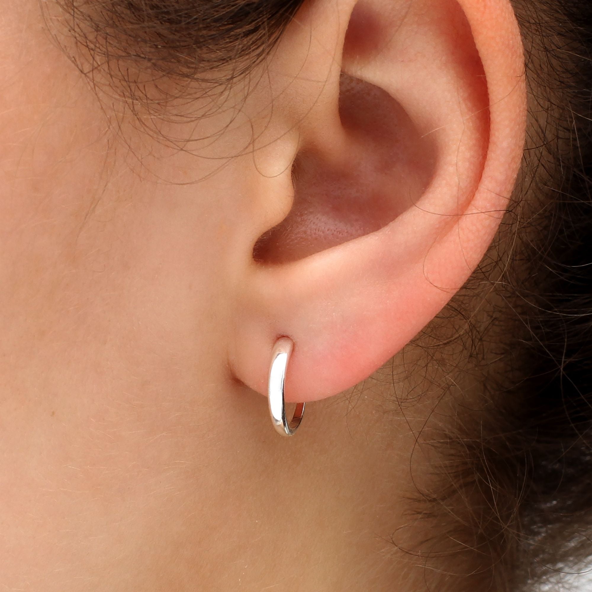 18ct Gold Plated Or Silver Half Hoop Stud Earrings