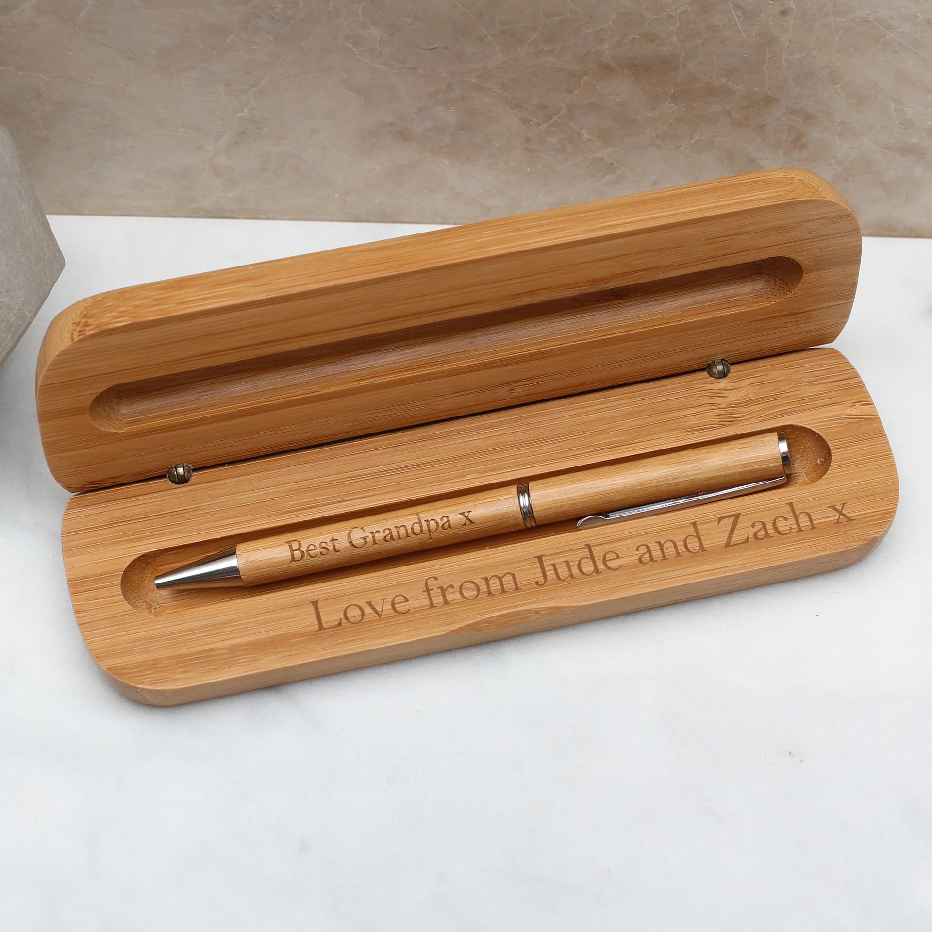 Personalised Bamboo Pen & GiftBox