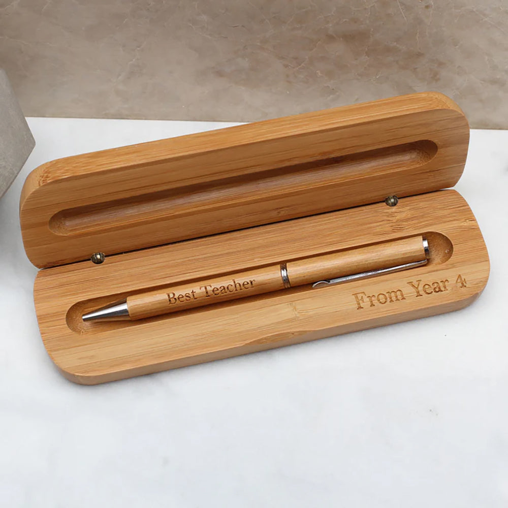 Teacher's Personalised Bamboo Pen And GiftBox