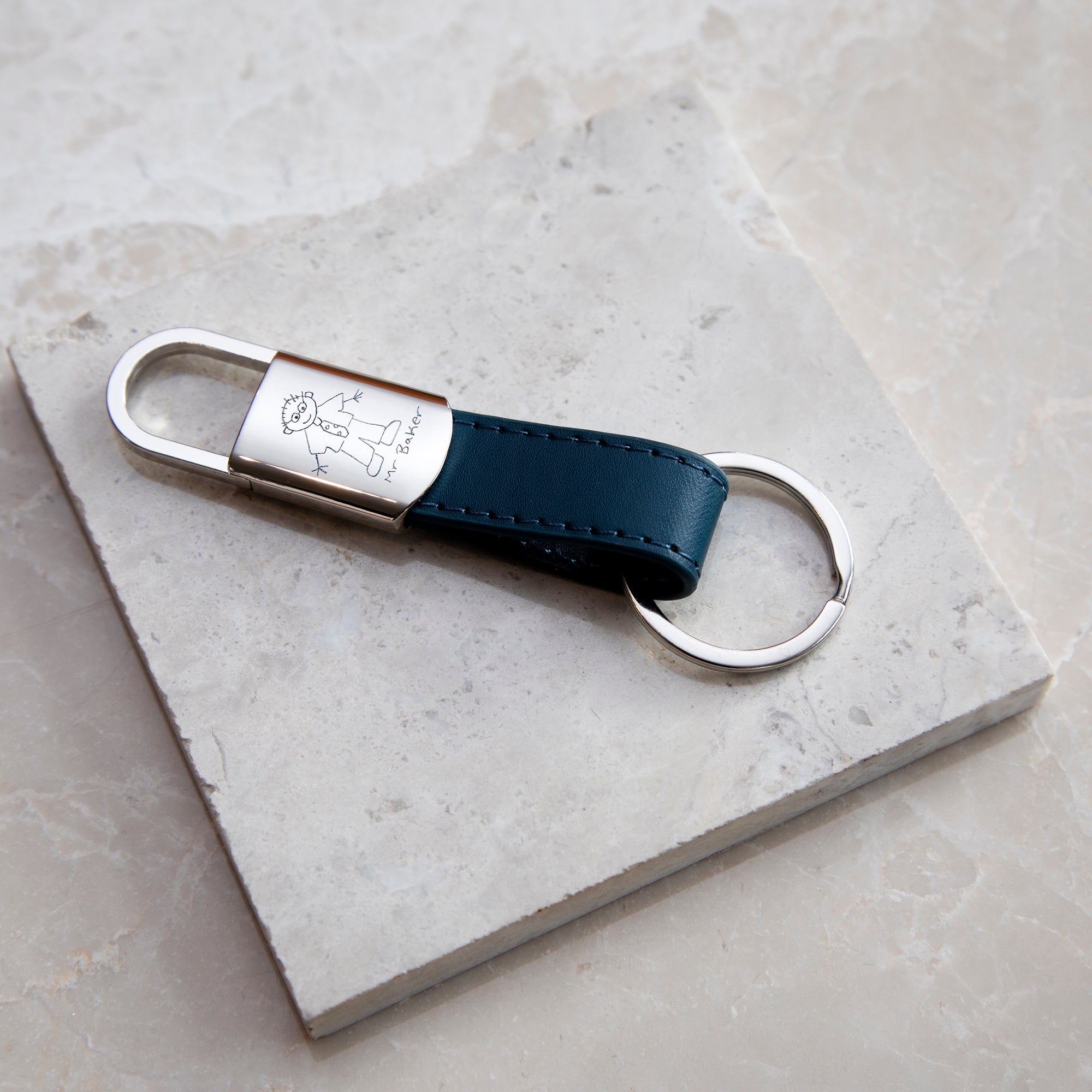 I've Drawn my Teacher Personalised Leather Keyring