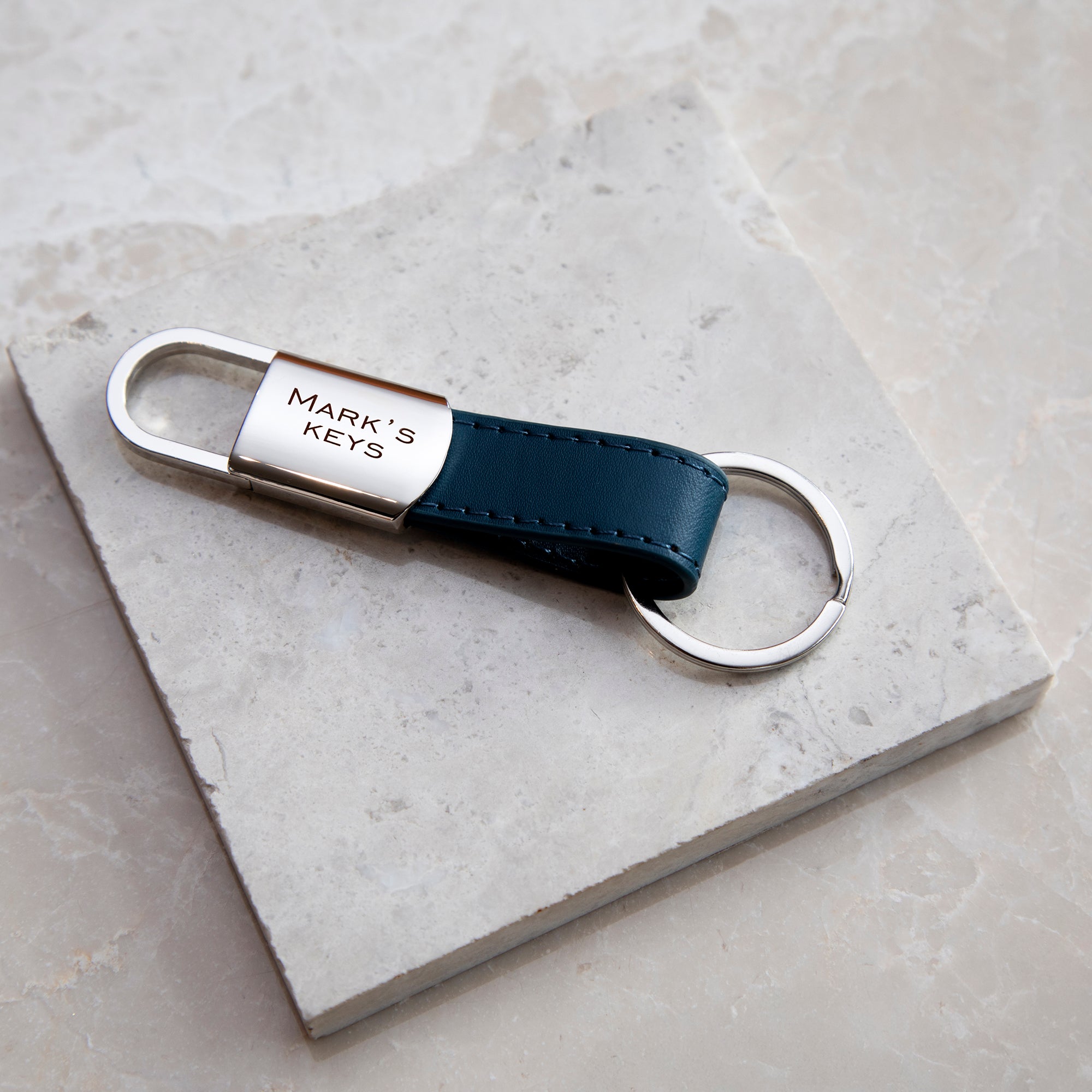 Personalised Leather Message Keyring