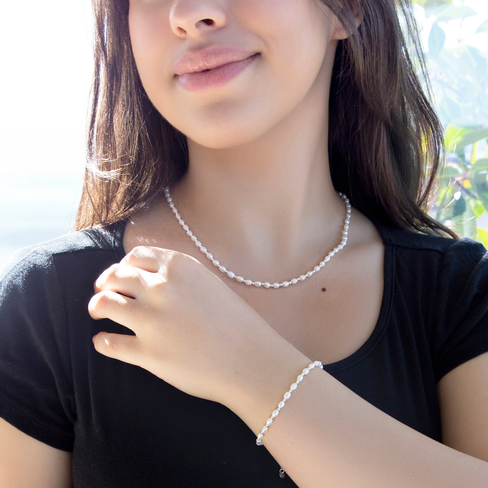 Personalised Freshwater Pearl Necklace & Bracelet Set