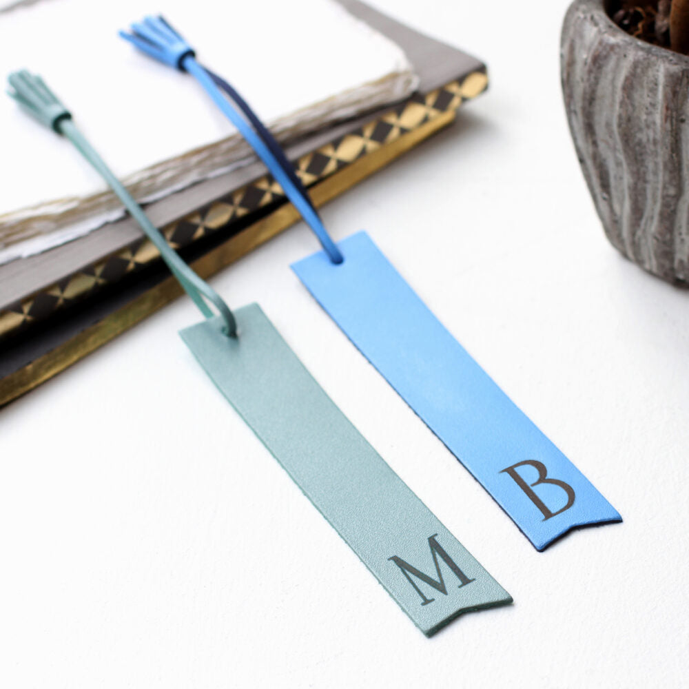 Personalised Initial Italian Leather Bookmark